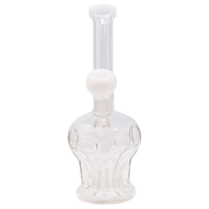 WHITE SKULL FACE GLASS BONG Herbal SMOKE TOKES