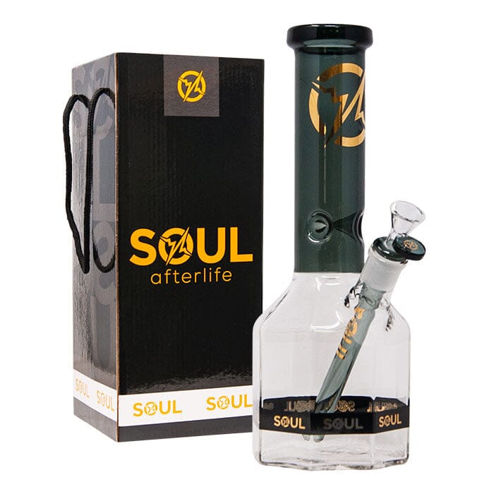 SOUL GLASS BONG Herbal SMOKE TOKES Gray Afterlife 12 Inches Octagon Bong