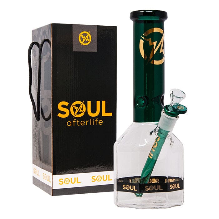 SOUL GLASS BONG Herbal SMOKE TOKES Green Afterlife 12 Inches Octagon Bong