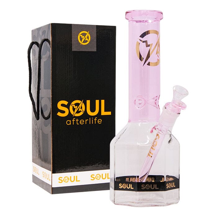 SOUL GLASS BONG Herbal SMOKE TOKES Pink Afterlife 12 Inches Octagon Bong