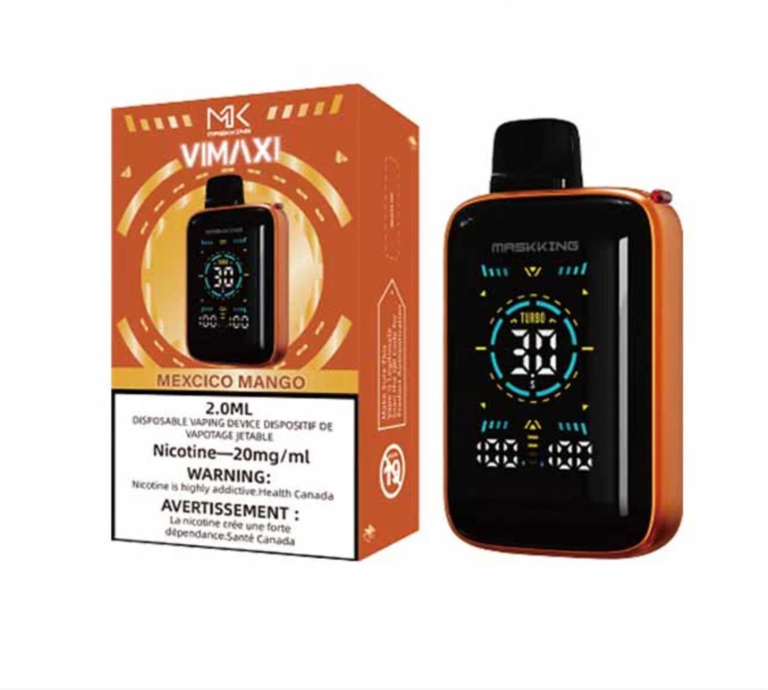 MASKKING VIMAXI Rechargeable Disposable Vape Device DISPOSABLES Atlantic Distributions Mexcico Mango (EX)