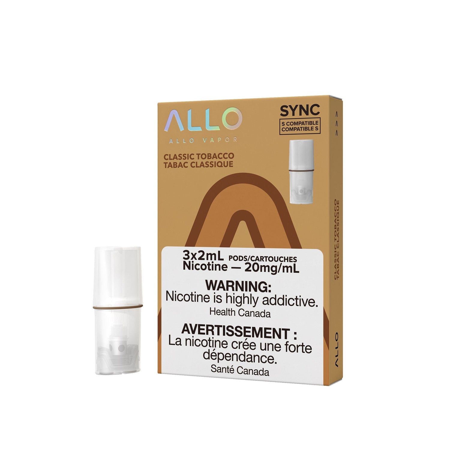 ALLO SYNC PODS PRE-FILLED PODS Pacific Smoke E-Liquids Classic Tobacco 20MG (EXCISE)