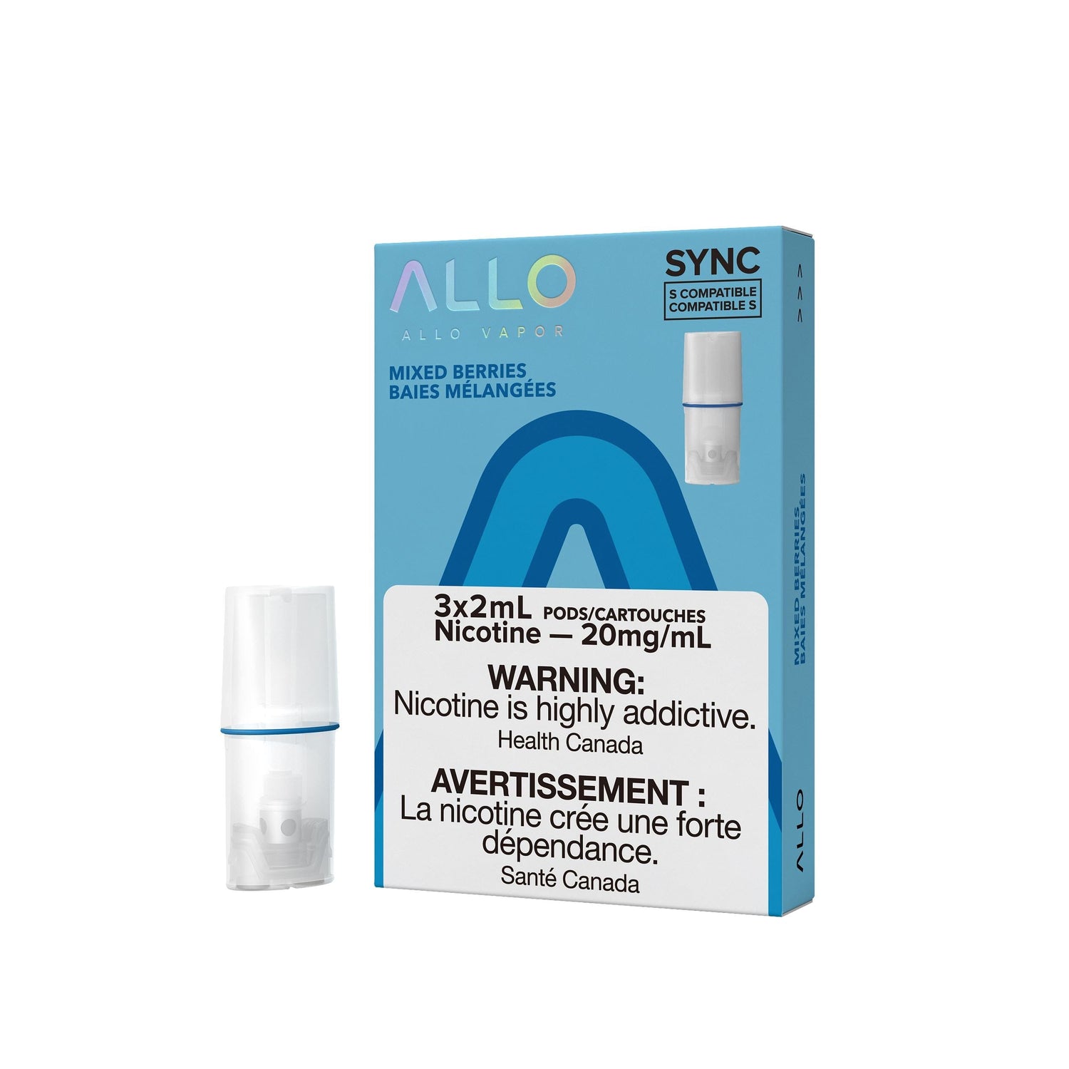 ALLO SYNC PODS PRE-FILLED PODS Pacific Smoke E-Liquids Mixed Berries 20MG (EXCISE)