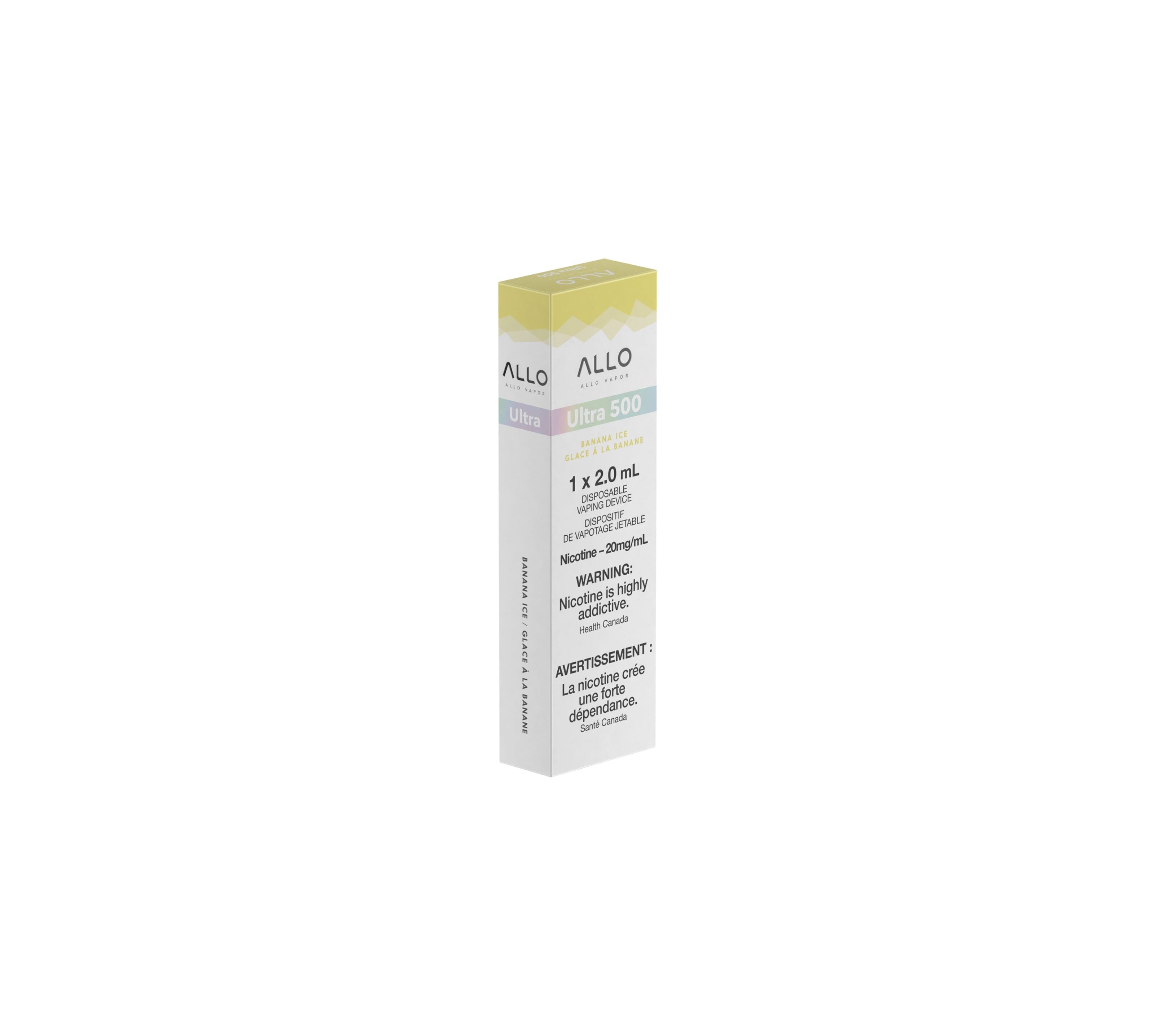 ALLO ULTRA 500 DISPOSABLE VAPE (2ML) DISPOSABLES Pacific Smoke E-Liquids Banana Ice 20MG (EXCISE)