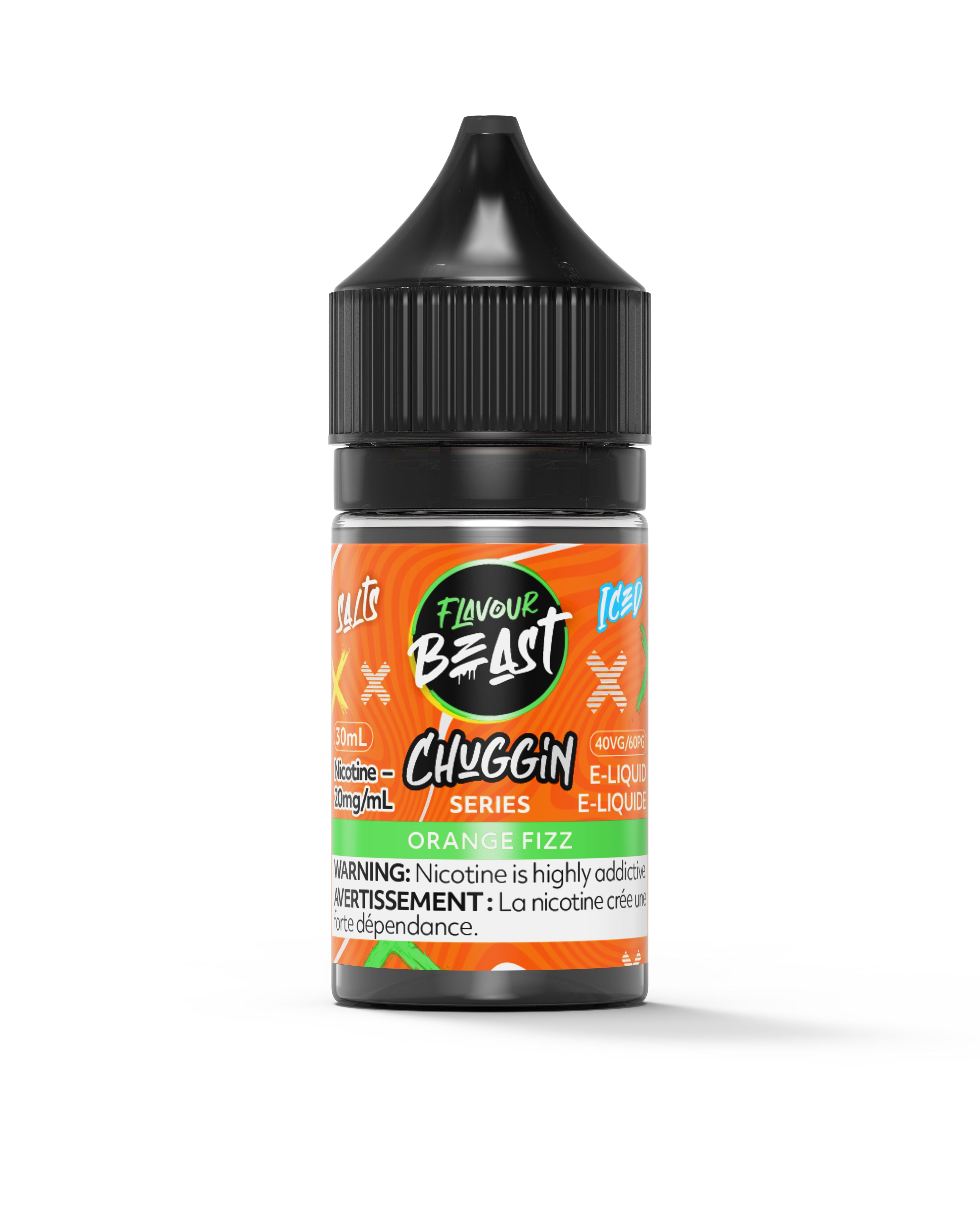 FLAVOUR BEAST E-LIQUID SALT E-LIQUID Pacific Smoke E-Liquids Chuggin Orange Fizz Iced 20mg (SALT) (EXCISE)