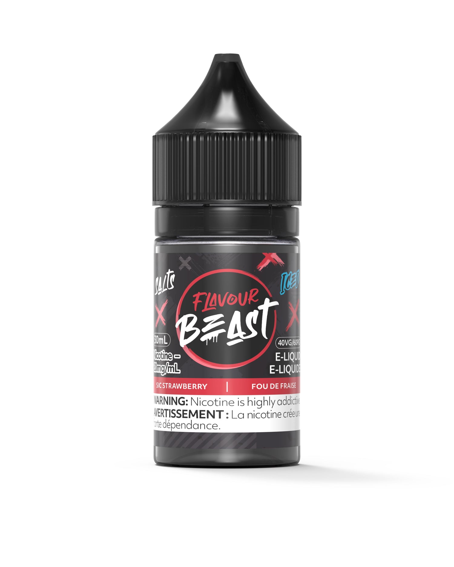FLAVOUR BEAST E-LIQUID SALT E-LIQUID Pacific Smoke E-Liquids Regular Sic Strawberry Iced 20mg (SALT) (EXCISE)