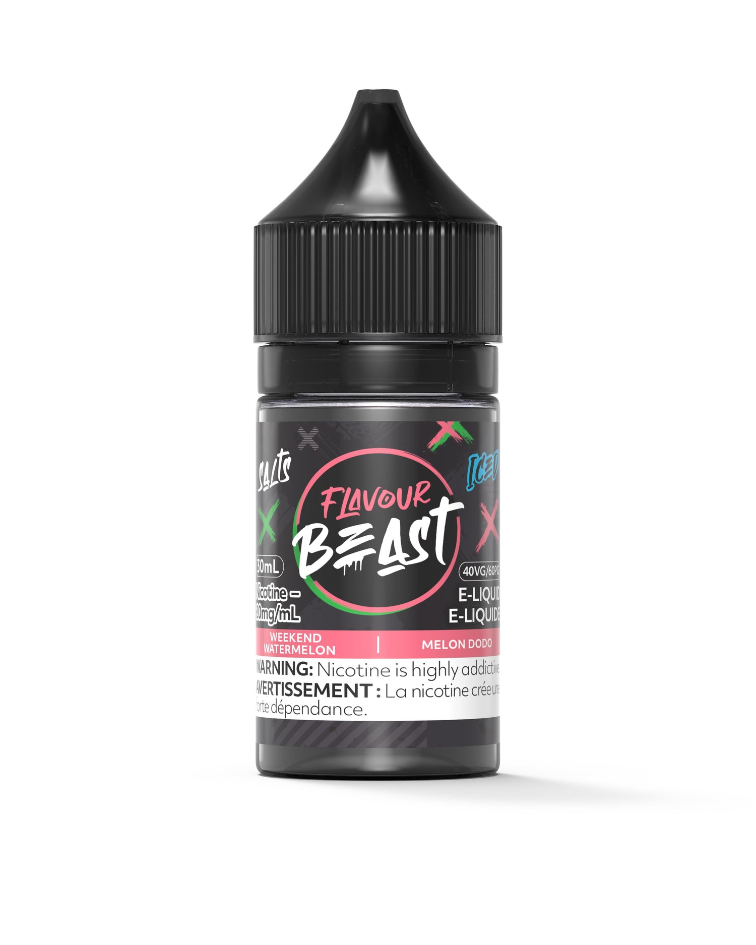 FLAVOUR BEAST E-LIQUID SALT E-LIQUID Pacific Smoke E-Liquids Regular Weekend Watermelon Iced 20mg (SALT) (EXCISE)