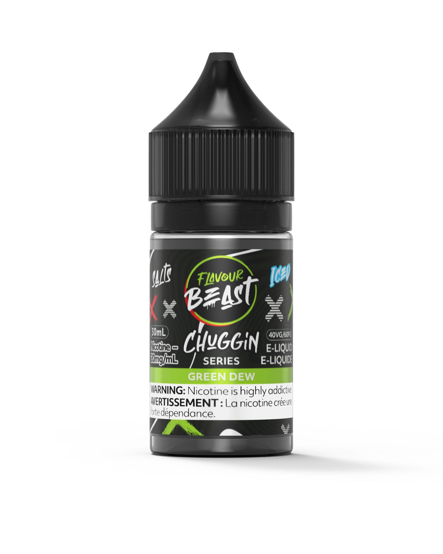 FLAVOUR BEAST E-LIQUID SALT E-LIQUID Pacific Smoke E-Liquids Chuggin Green Dew Iced 20mg (SALT) (EXCISE)