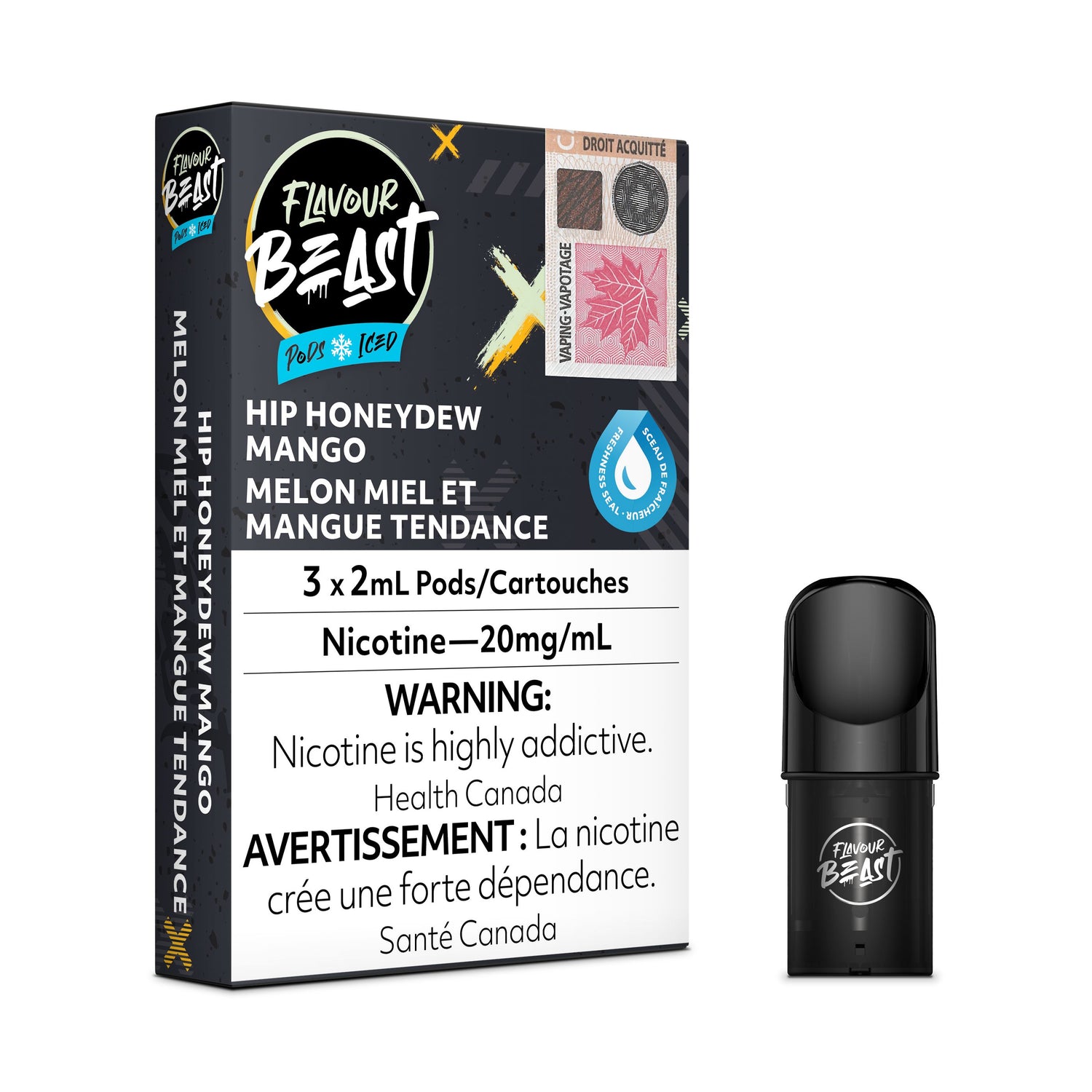 FLAVOUR BEAST PODS PRE-FILLED PODS Pacific Smoke E-Liquids Hip Honeydew Mango 20MG (EXCISE)