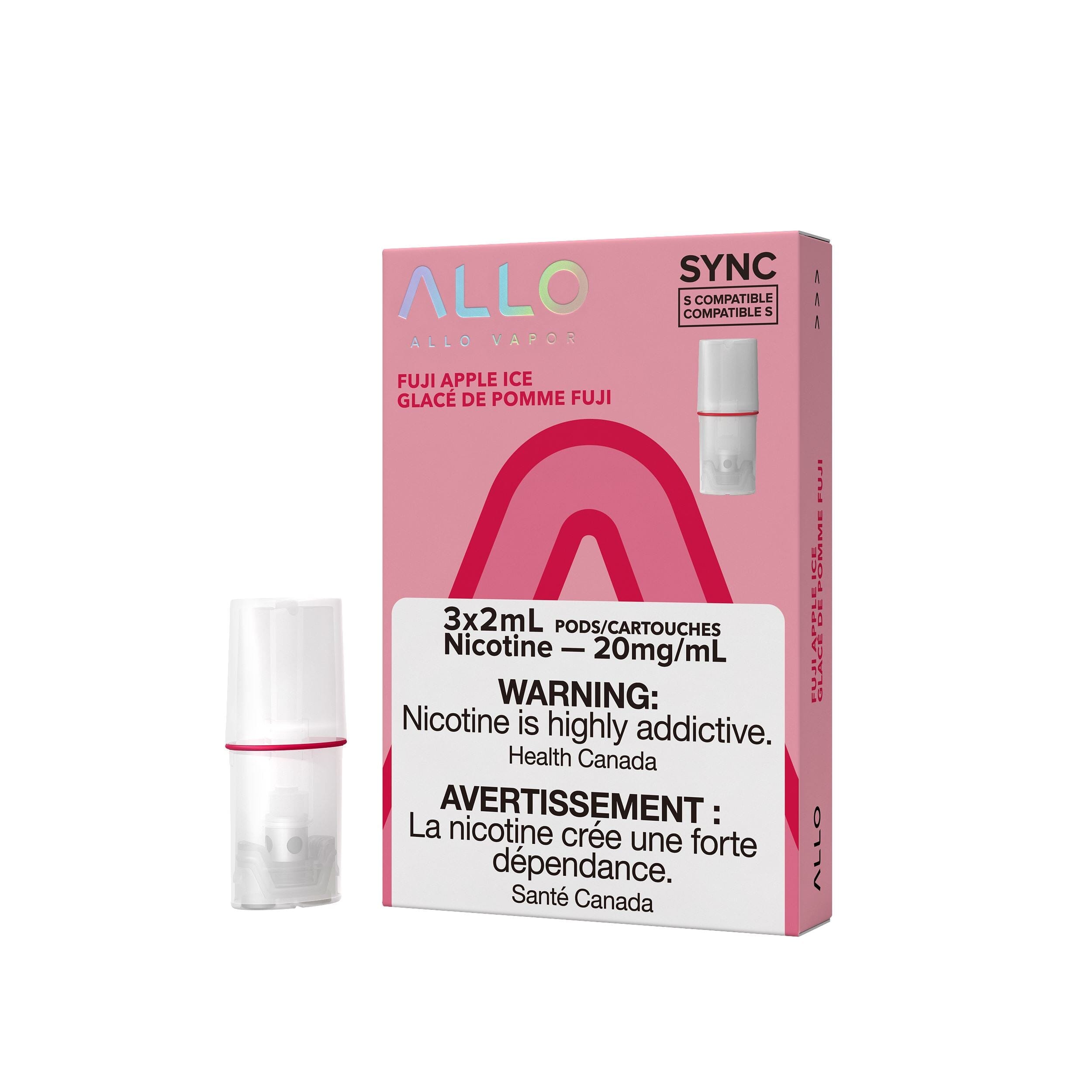 ALLO SYNC PODS PRE-FILLED PODS Pacific Smoke E-Liquids Fuji Apple Ice 20MG (EXCISE)