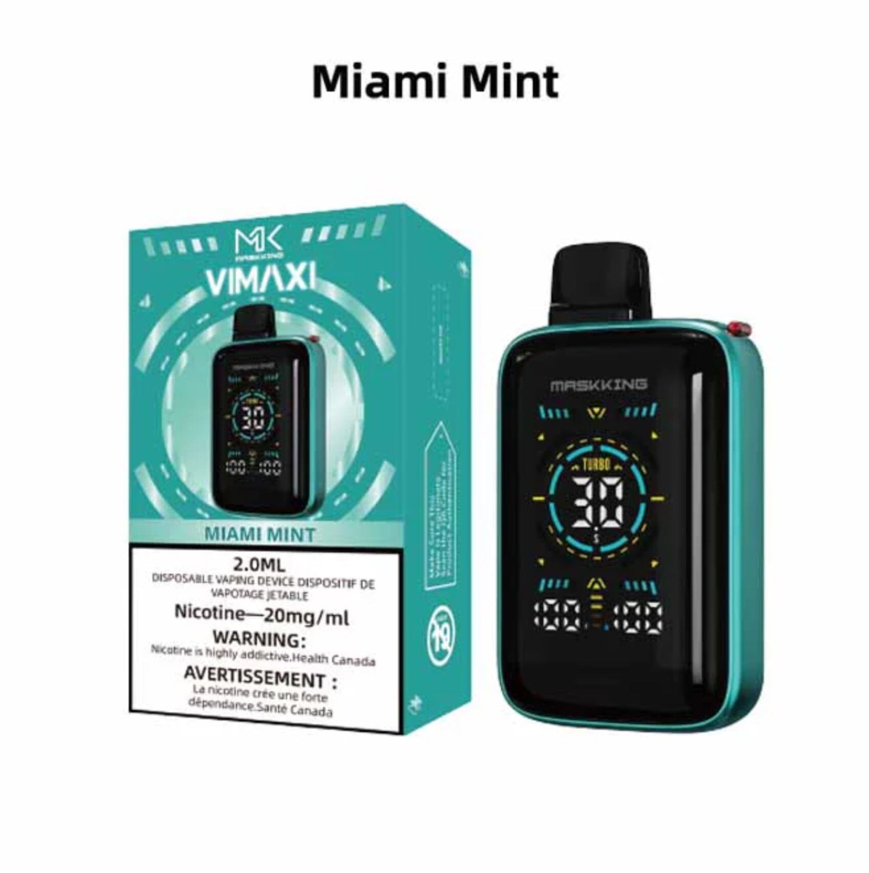 MASKKING VIMAXI Rechargeable Disposable Vape Device DISPOSABLES Atlantic Distributions Miami Mint (EX)