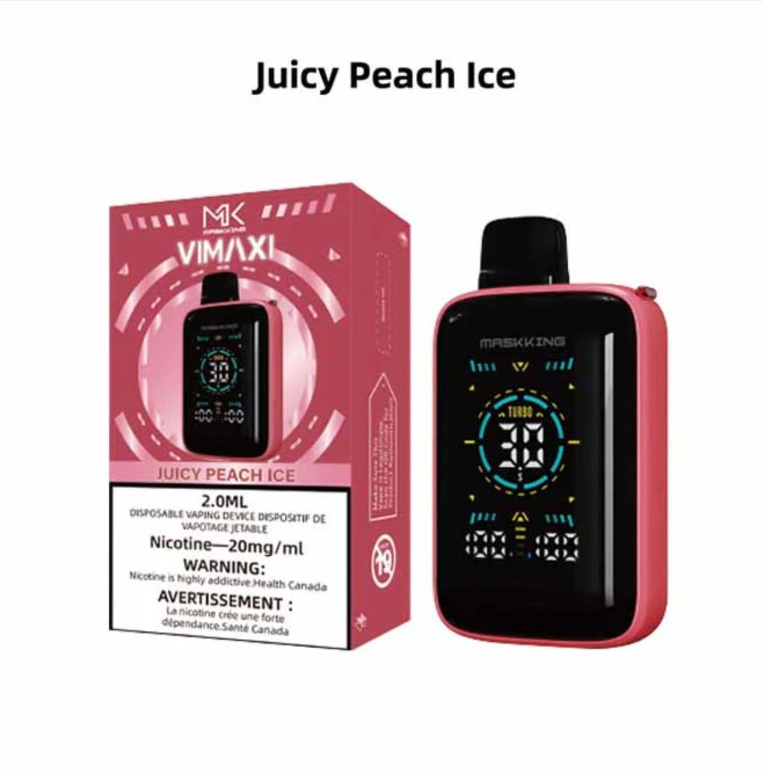 MASKKING VIMAXI Rechargeable Disposable Vape Device DISPOSABLES Atlantic Distributions Juicy Peach Ice (EX)