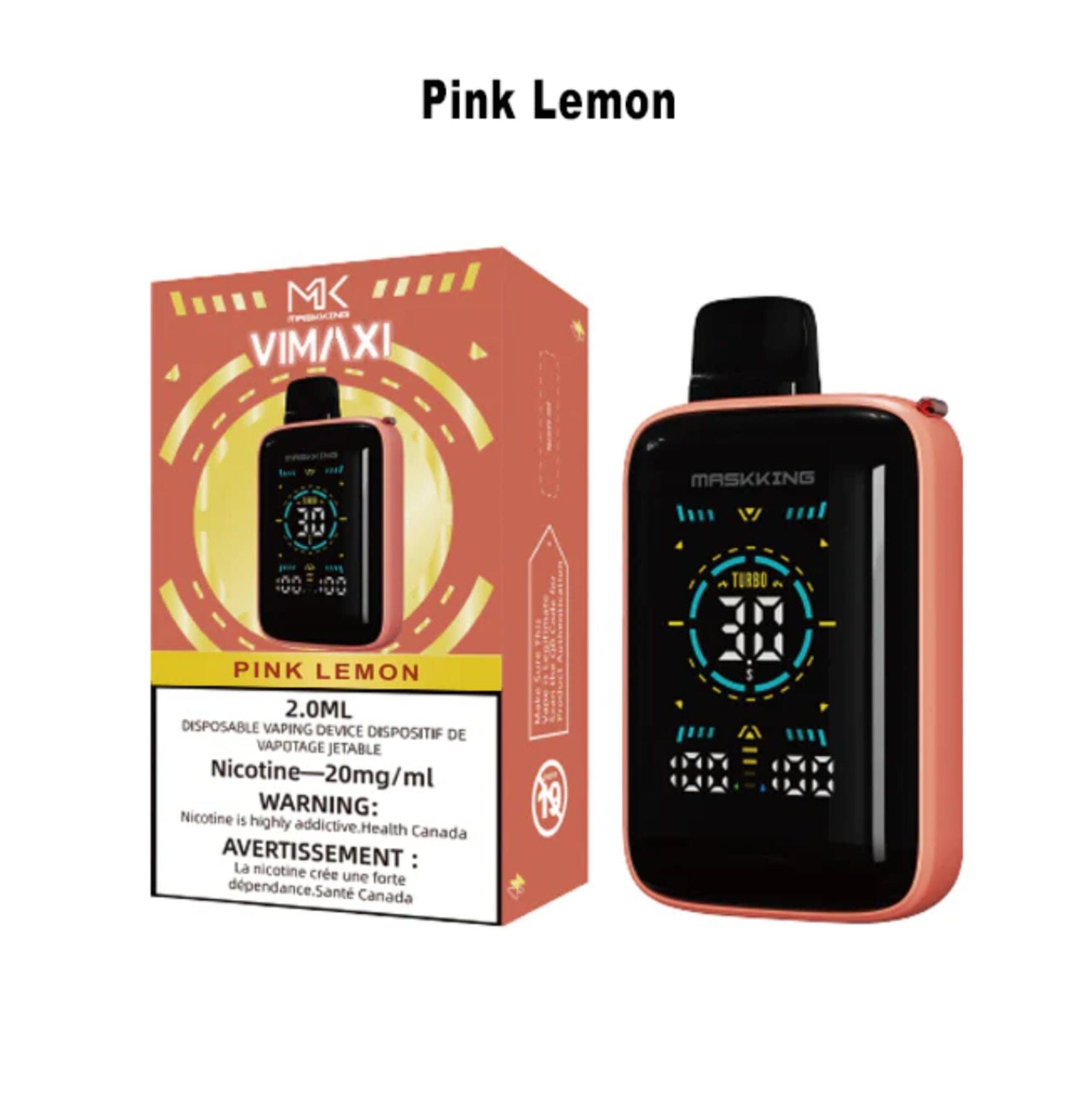MASKKING VIMAXI Rechargeable Disposable Vape Device DISPOSABLES Atlantic Distributions Pink Lemon (EX)