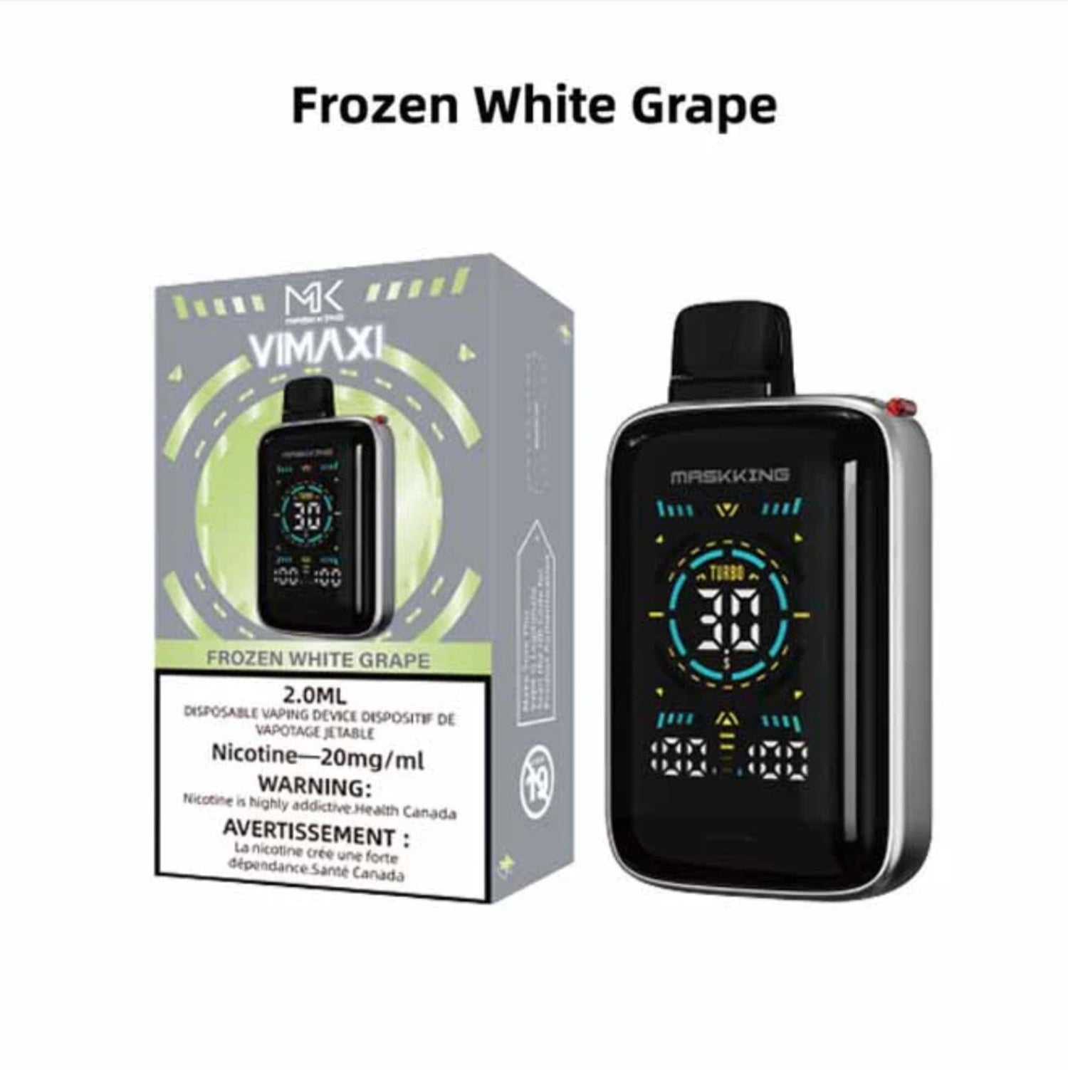 MASKKING VIMAXI Rechargeable Disposable Vape Device DISPOSABLES Atlantic Distributions Frozen White Grape (EX)