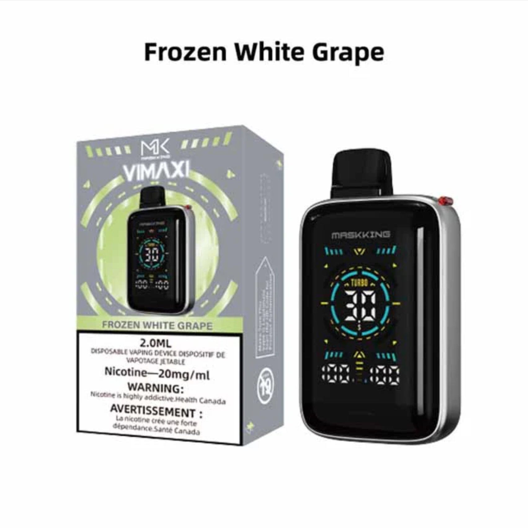 MASKKING VIMAXI Rechargeable Disposable Vape Device DISPOSABLES Atlantic Distributions Frozen White Grape (EX)