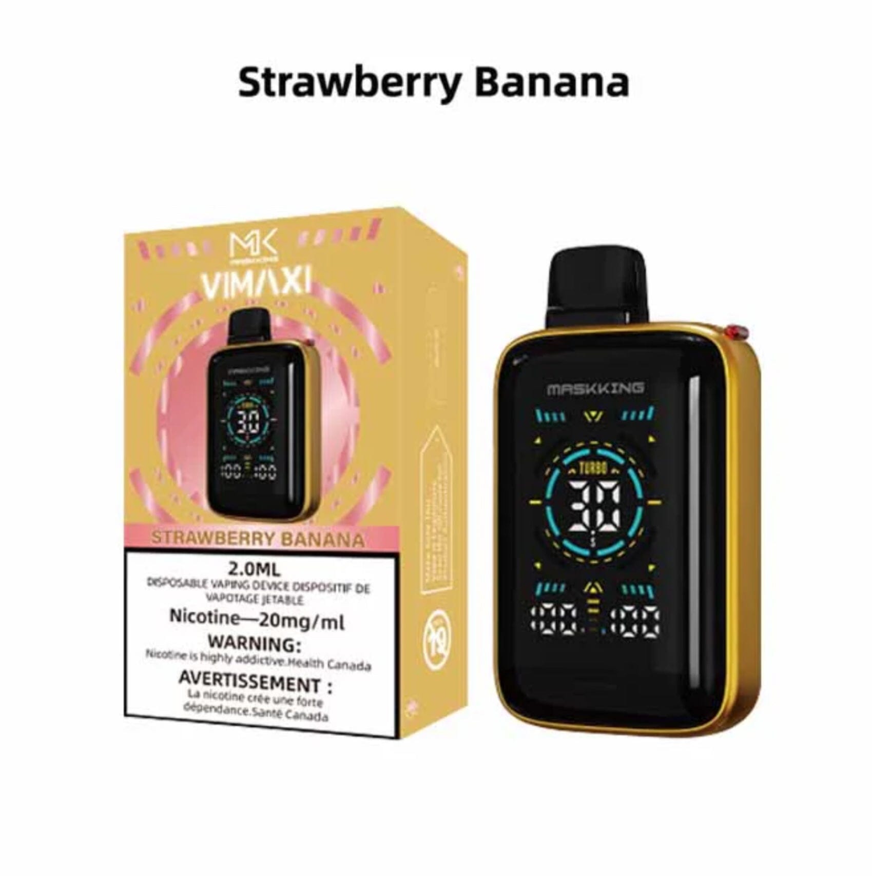 MASKKING VIMAXI Rechargeable Disposable Vape Device DISPOSABLES Atlantic Distributions Strawberry Banana (EX)