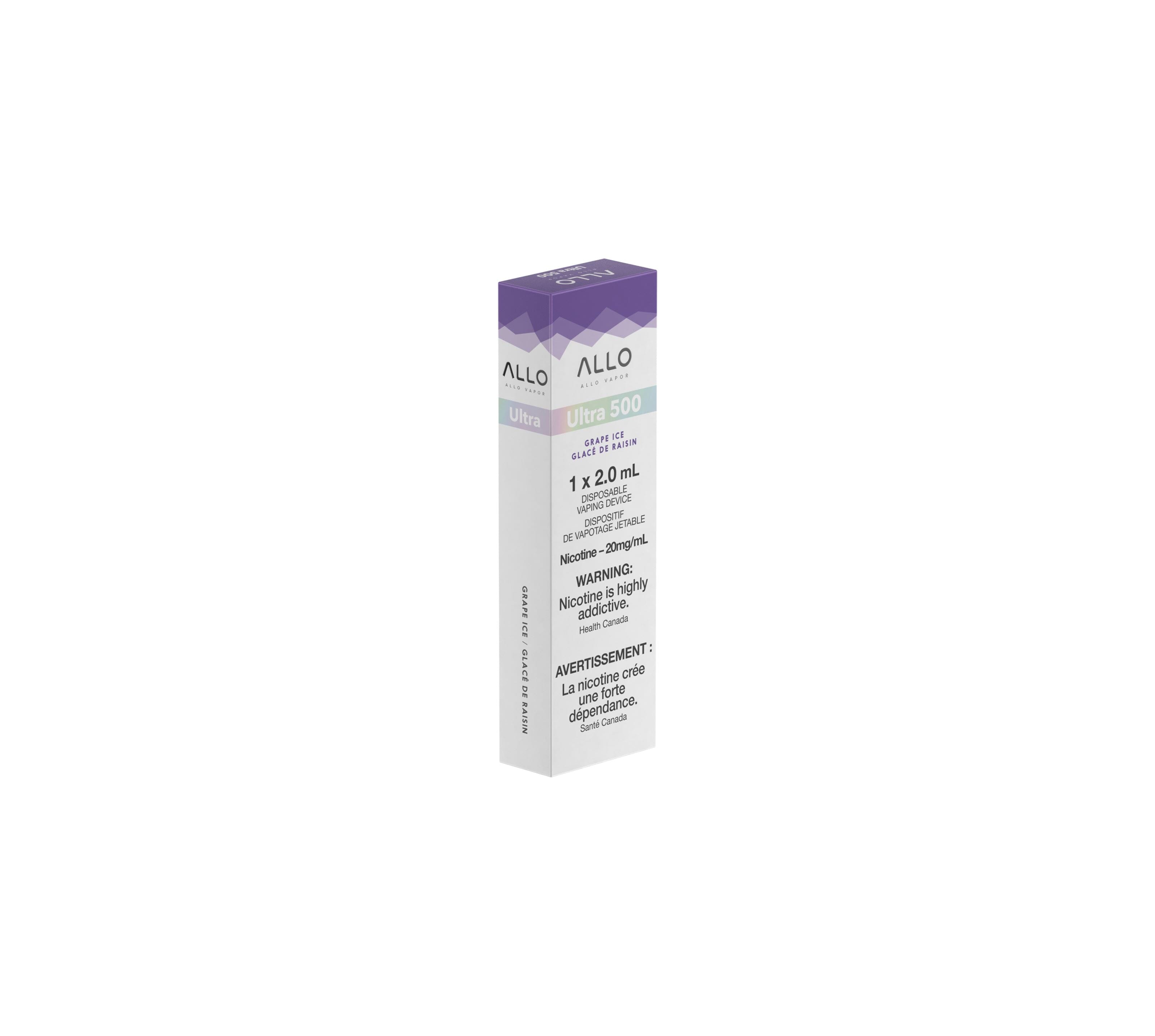 ALLO ULTRA 500 DISPOSABLE VAPE (2ML) DISPOSABLES Pacific Smoke E-Liquids Grape Ice 20MG (EXCISE)
