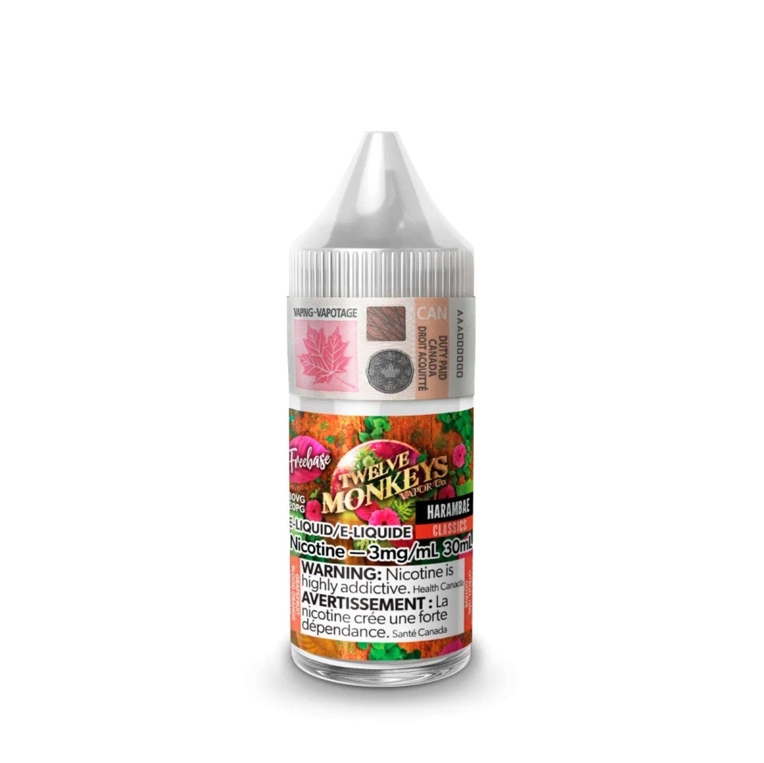 TWELVE MONKEYS E-LIQUID E-LIQUID Pacific Smoke E-Liquids Original Harambae 3MG (REGULAR) (EXCISE)