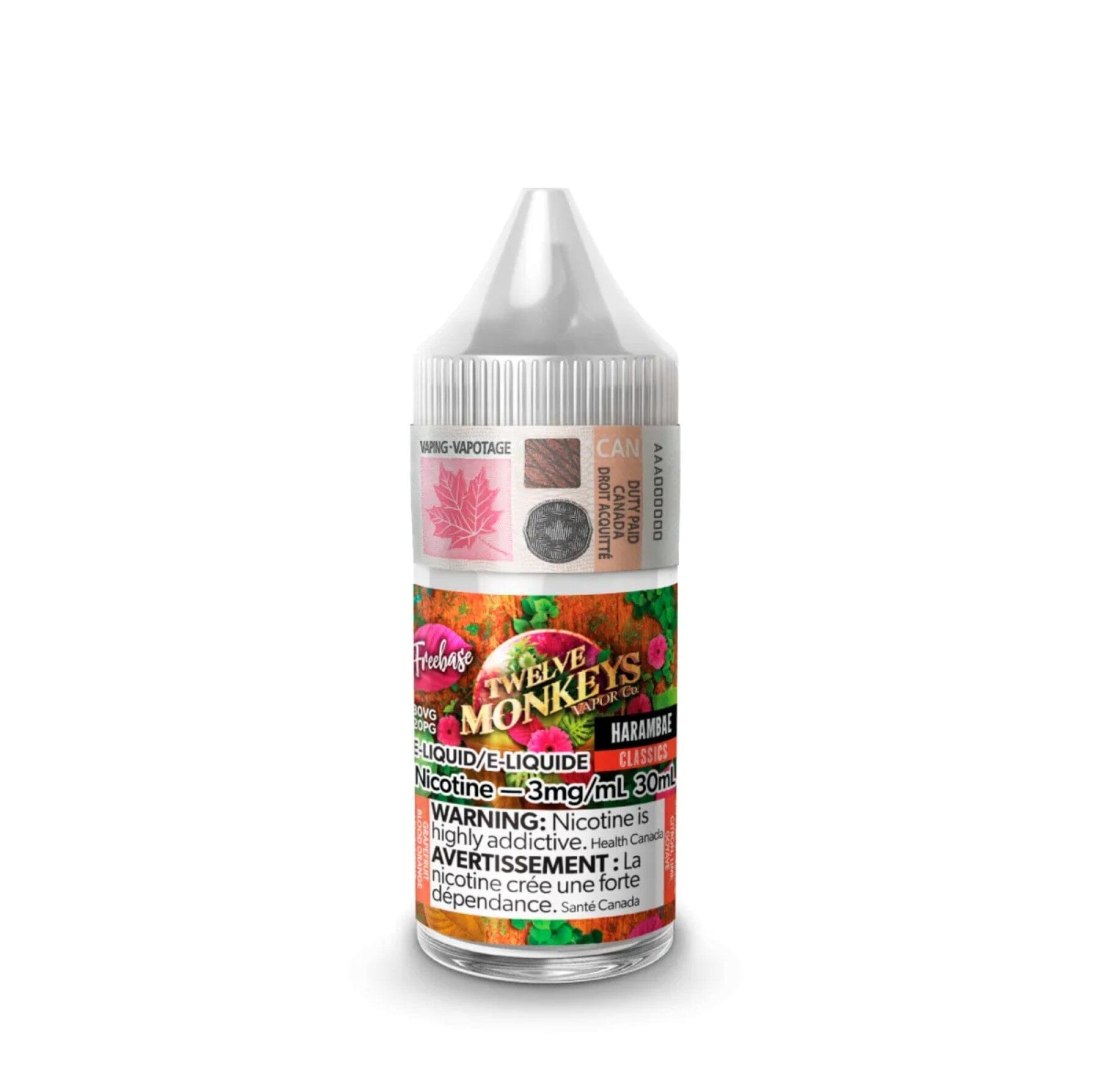 TWELVE MONKEYS E-LIQUID E-LIQUID Pacific Smoke E-Liquids Original Harambae 3MG (REGULAR) (EXCISE)