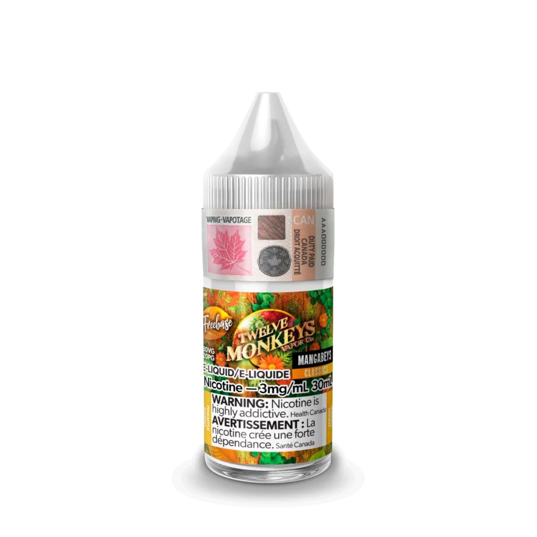 TWELVE MONKEYS E-LIQUID E-LIQUID Pacific Smoke E-Liquids Original Mangabeys 3MG (REGULAR) (EXCISE)