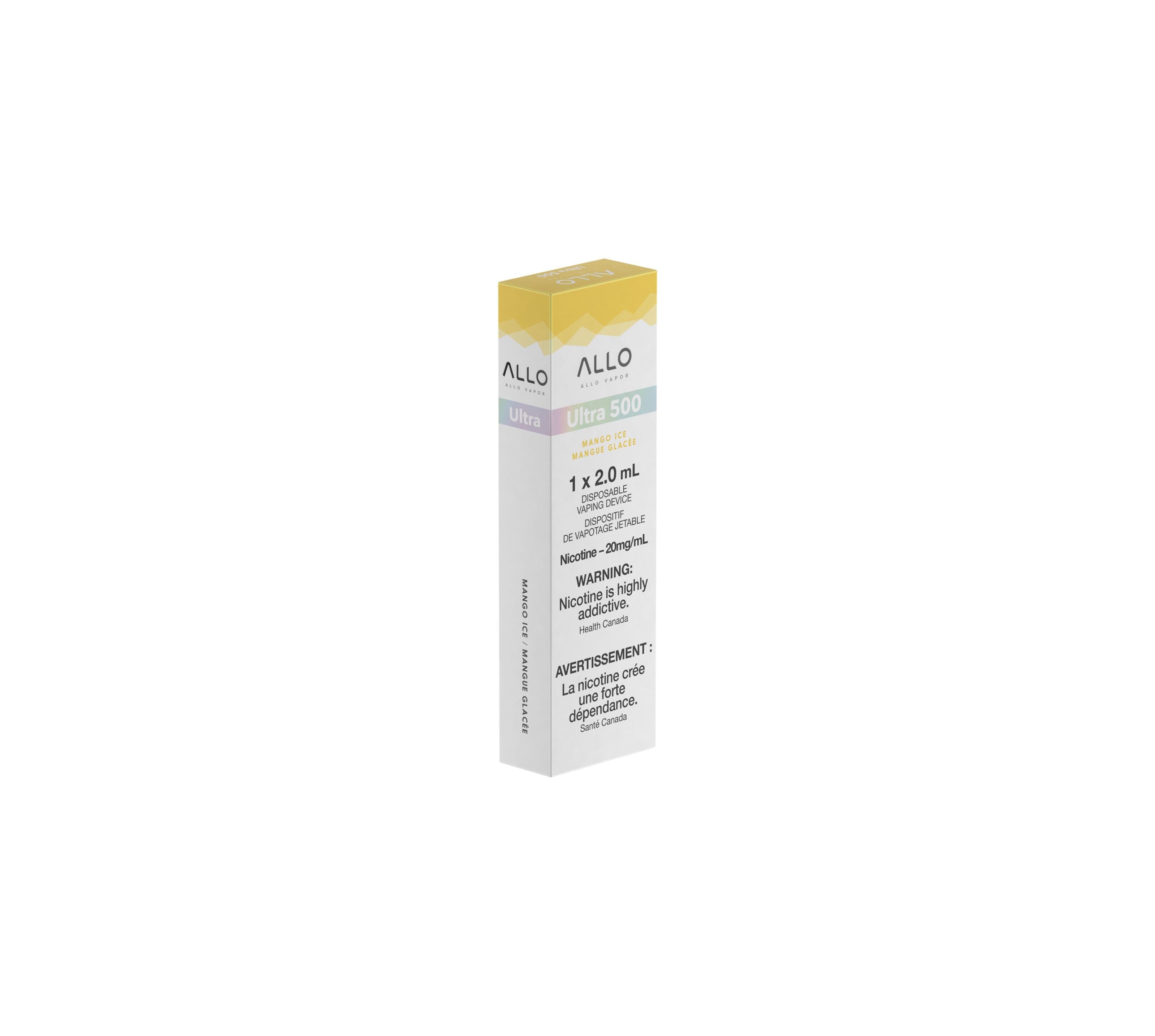 ALLO ULTRA 500 DISPOSABLE VAPE (2ML) DISPOSABLES Pacific Smoke E-Liquids Mango Ice 20MG (EXCISE)