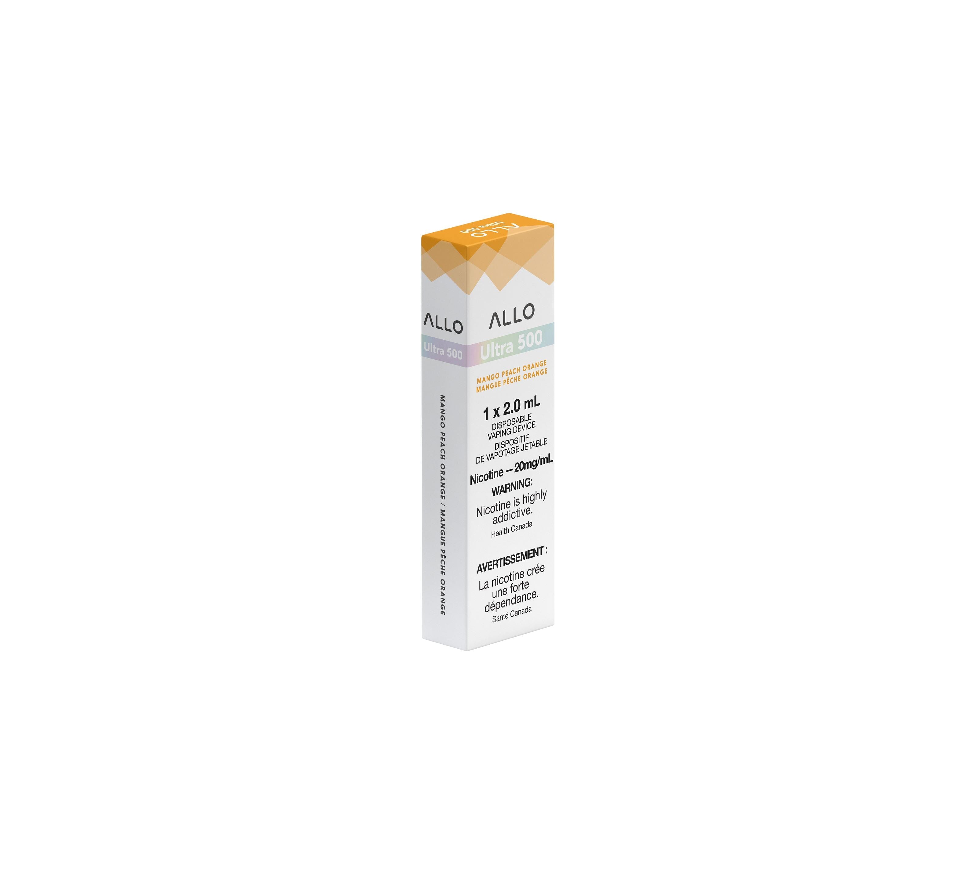 ALLO ULTRA 500 DISPOSABLE VAPE (2ML) DISPOSABLES Pacific Smoke E-Liquids Mango Peach Orange 20MG (EXCISE)