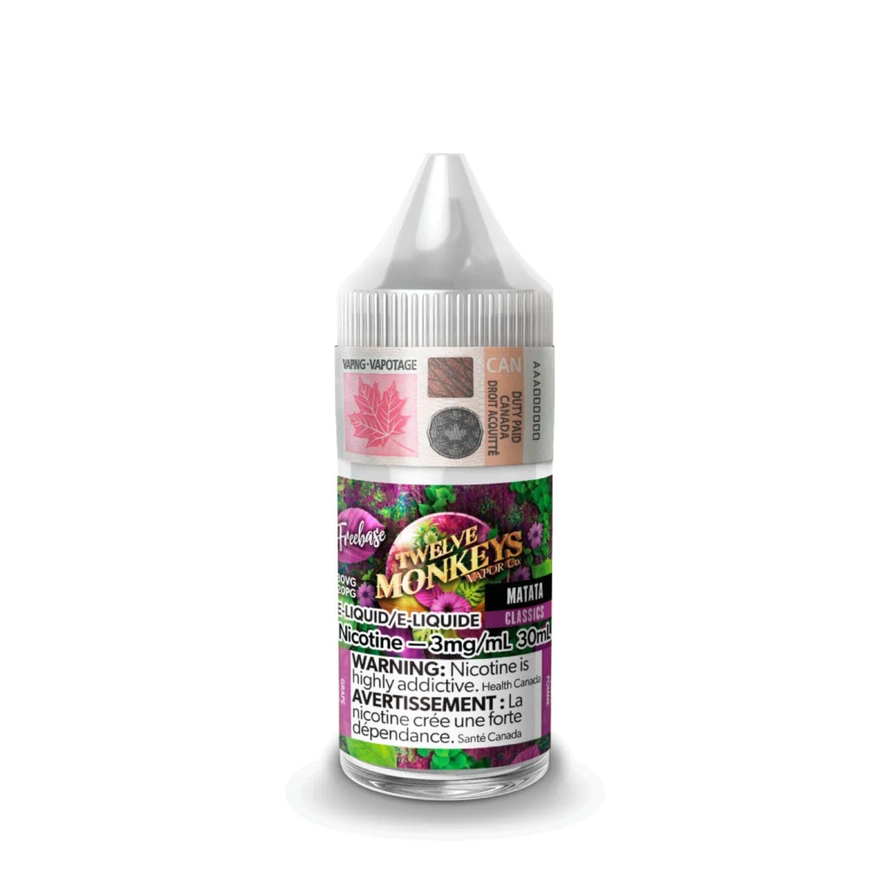 TWELVE MONKEYS E-LIQUID E-LIQUID Pacific Smoke E-Liquids Original Matata 3MG (REGULAR) (EXCISE)