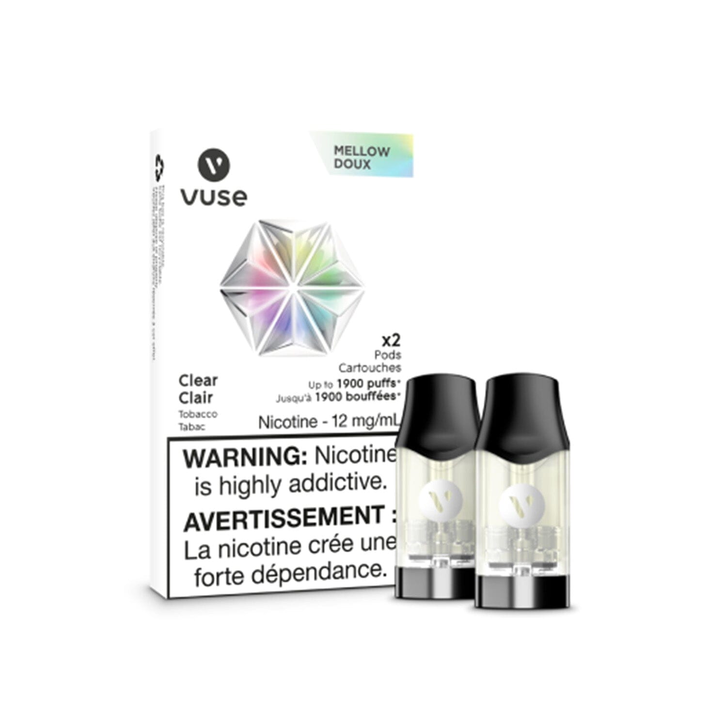 VUSE EPOD PRE-FILLED PODS VUSE Clear Tobacco (Clear) 1.1% (12mg/mL) Mellow (Excise)