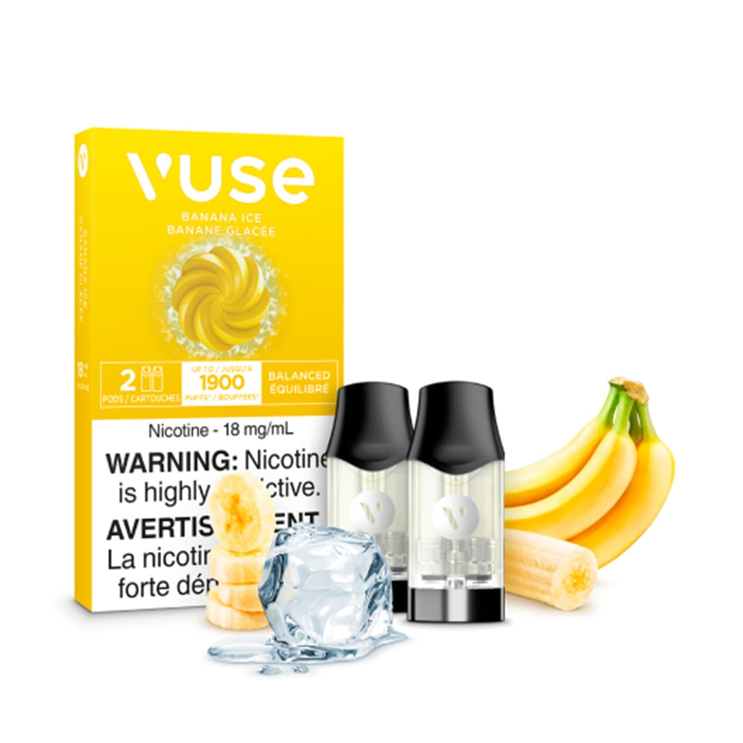 VUSE EPOD PRE-FILLED PODS VUSE Banana Iced 1.6% (18mg/mL) Balance (Excise)