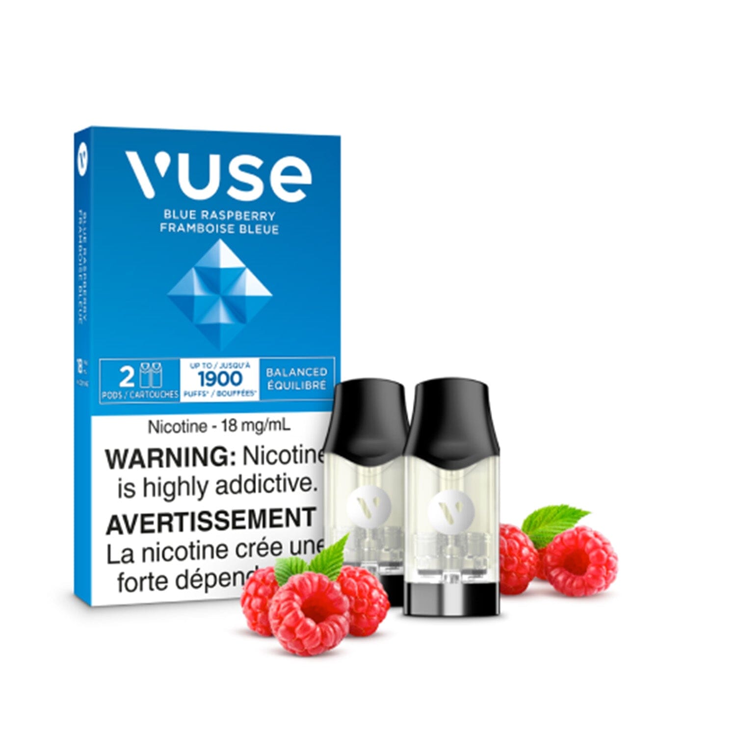 VUSE EPOD PRE-FILLED PODS VUSE Blue Raspberry 1.8% (20mg/mL) Balance (Excise)