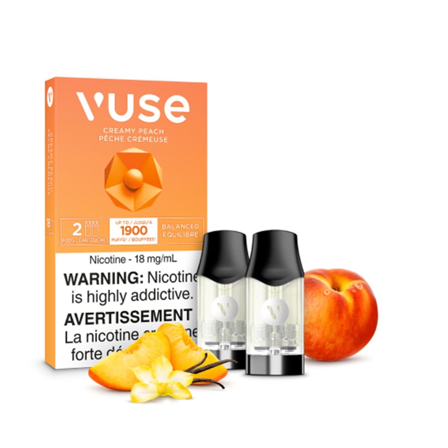 VUSE EPOD PRE-FILLED PODS VUSE Creamy Peach 1.6% (18mg/mL) Balance (Excise)