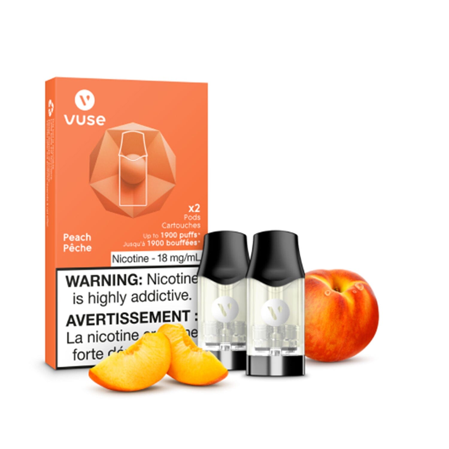 VUSE EPOD PRE-FILLED PODS VUSE Peach 1.8% (20mg/mL) Balance (Excise)