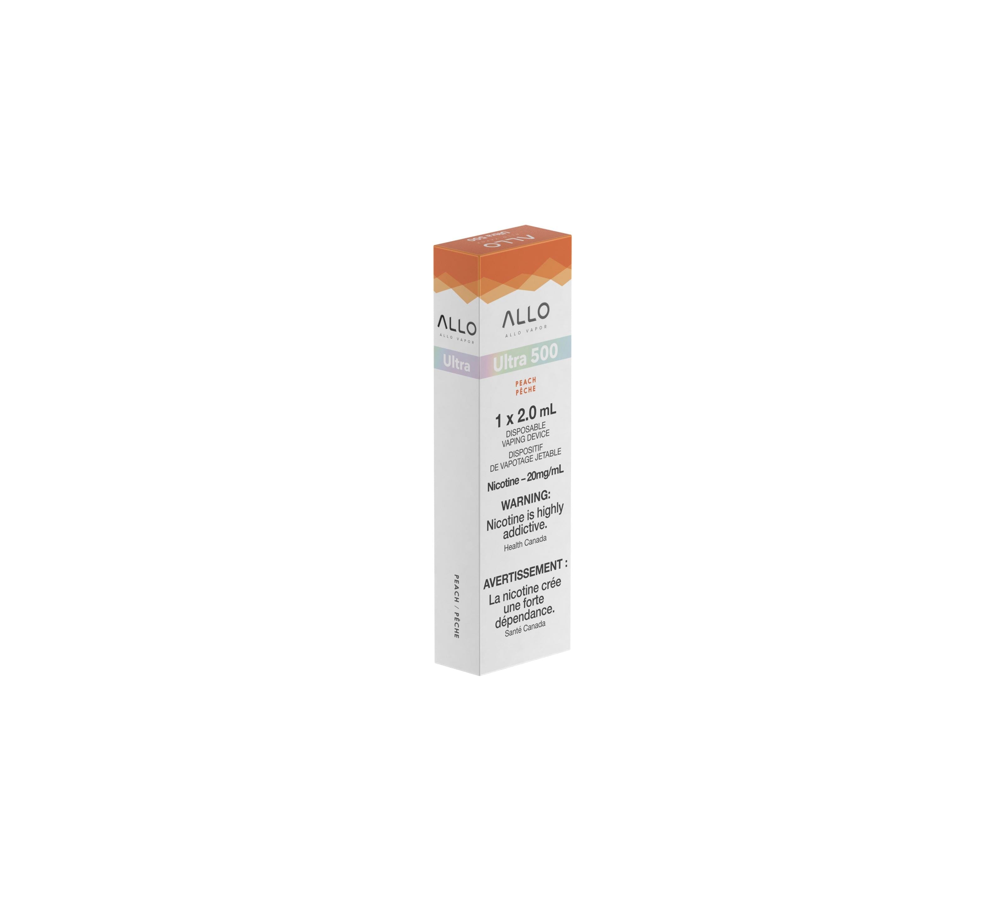 ALLO ULTRA 500 DISPOSABLE VAPE (2ML) DISPOSABLES Pacific Smoke E-Liquids Peach 20MG (EXCISE)