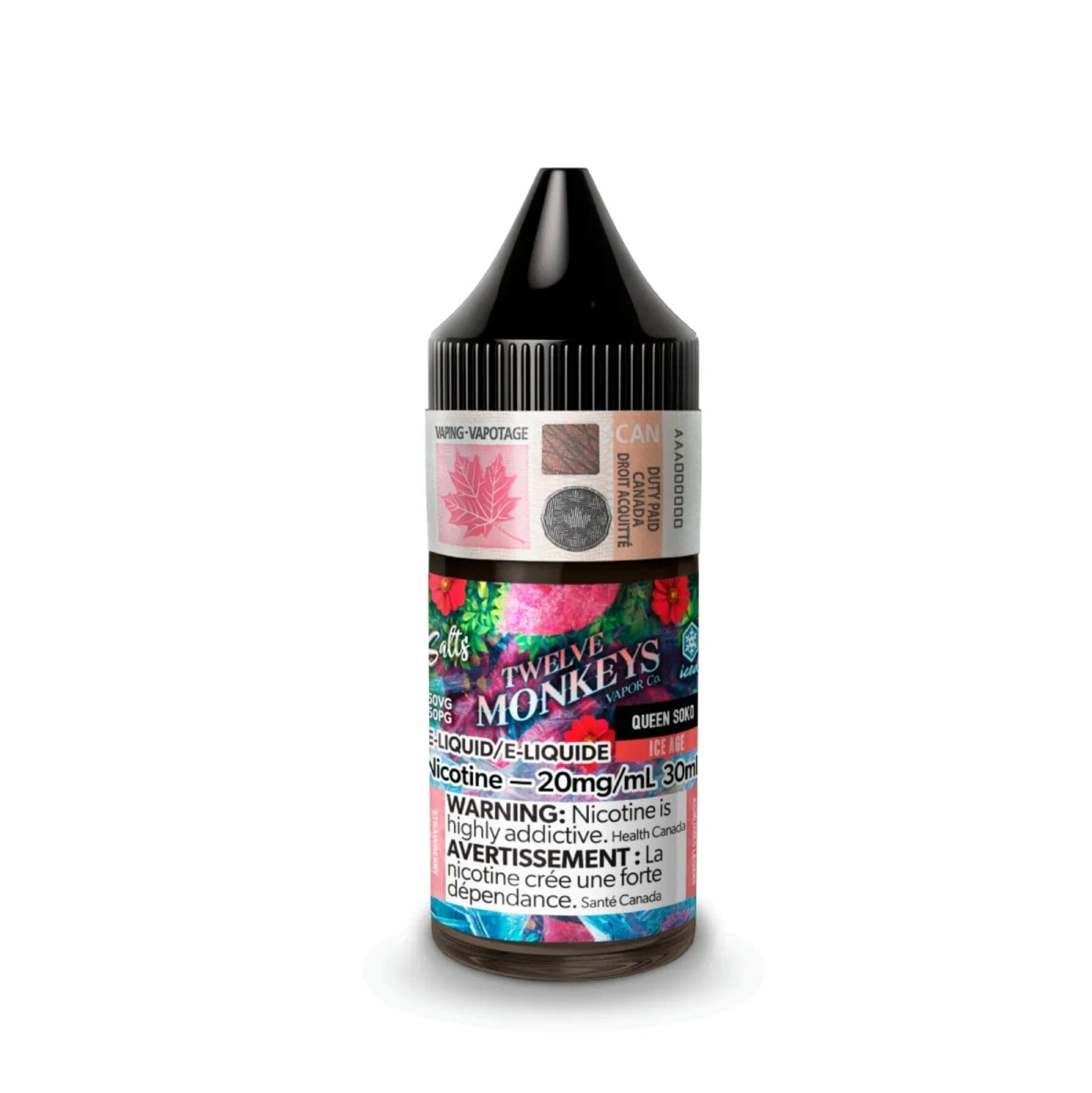 TWELVE MONKEYS E-LIQUID E-LIQUID Pacific Smoke E-Liquids Ice Age Queen Soko 10MG (SALT) (EXCISE)