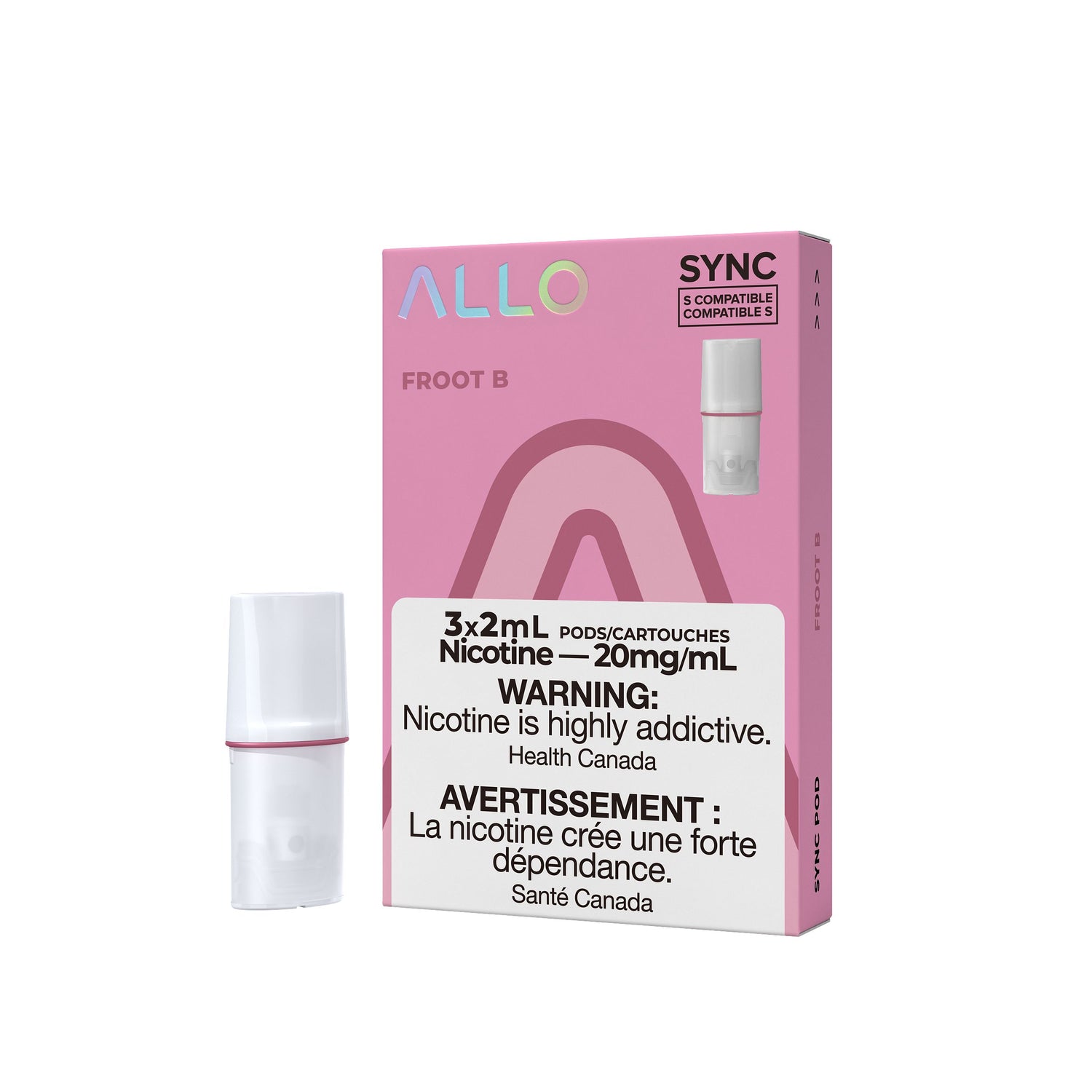 ALLO SYNC PODS PRE-FILLED PODS Pacific Smoke E-Liquids Froot B 20MG (EXCISE)