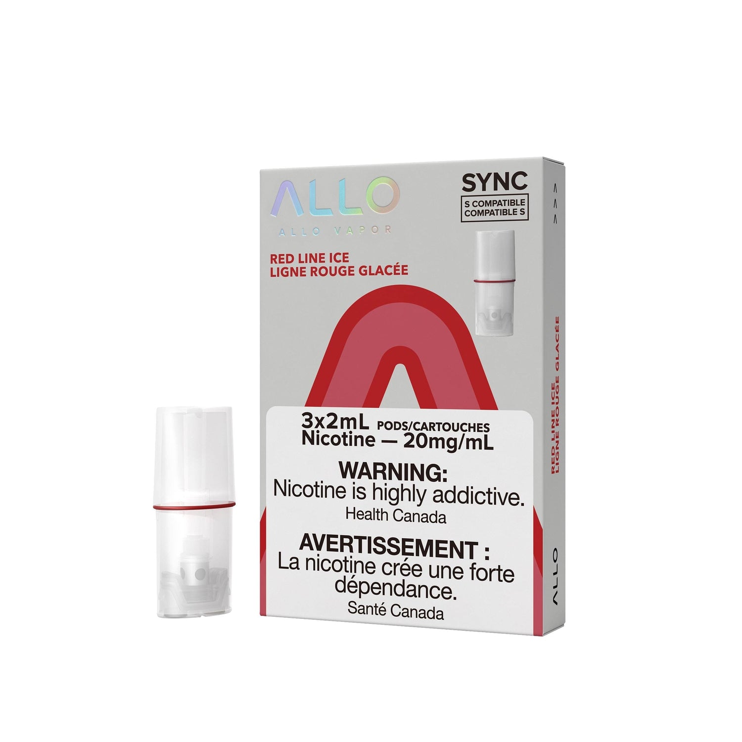 ALLO SYNC PODS PRE-FILLED PODS Pacific Smoke E-Liquids Red Line Ice 20MG (EXCISE)