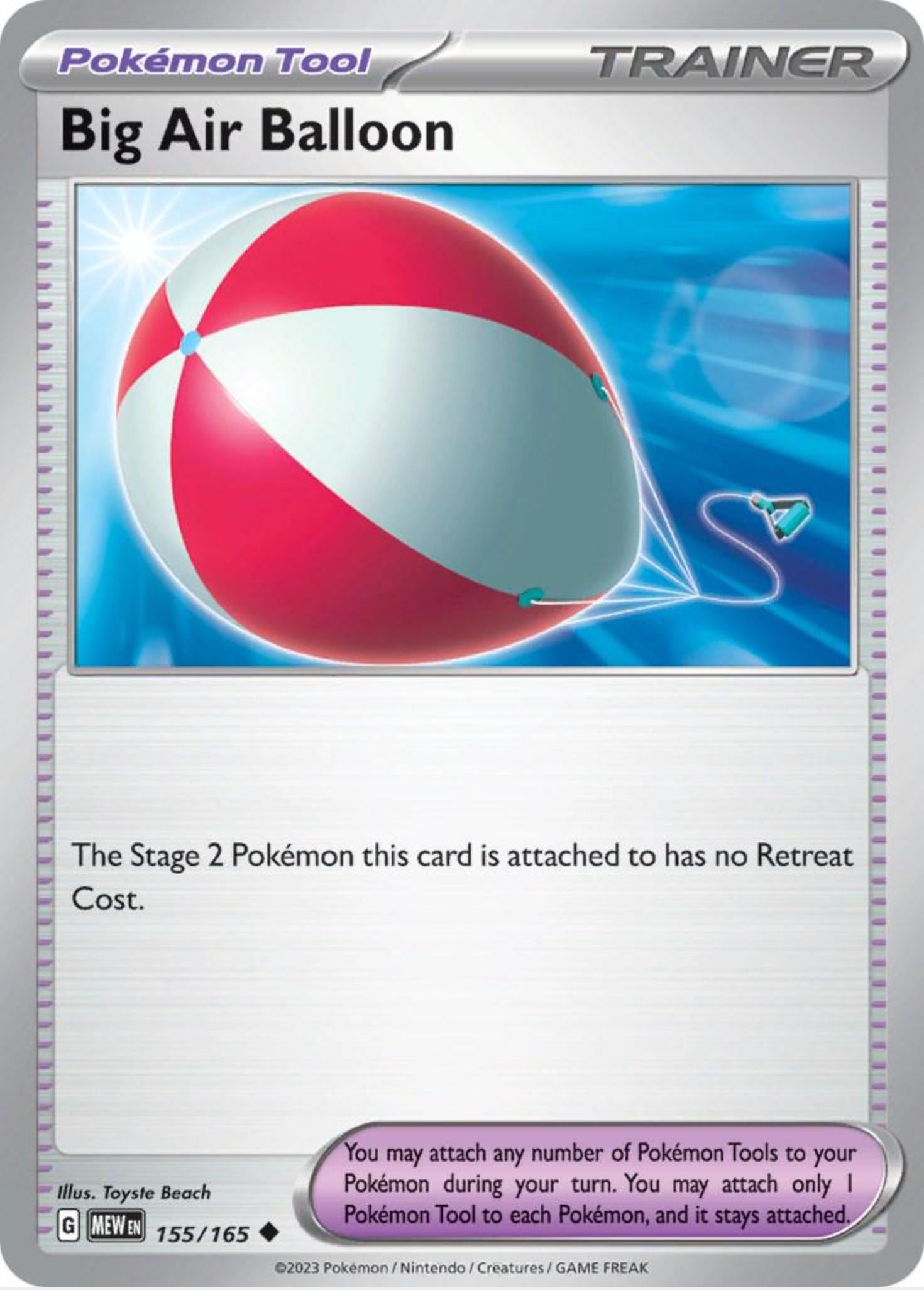 SINGLE POKÉMON CARDS - SCARLET & VIOLET 151 TRAINER CARDS TRADING CARDS The Vapory Big Air Balloon Common