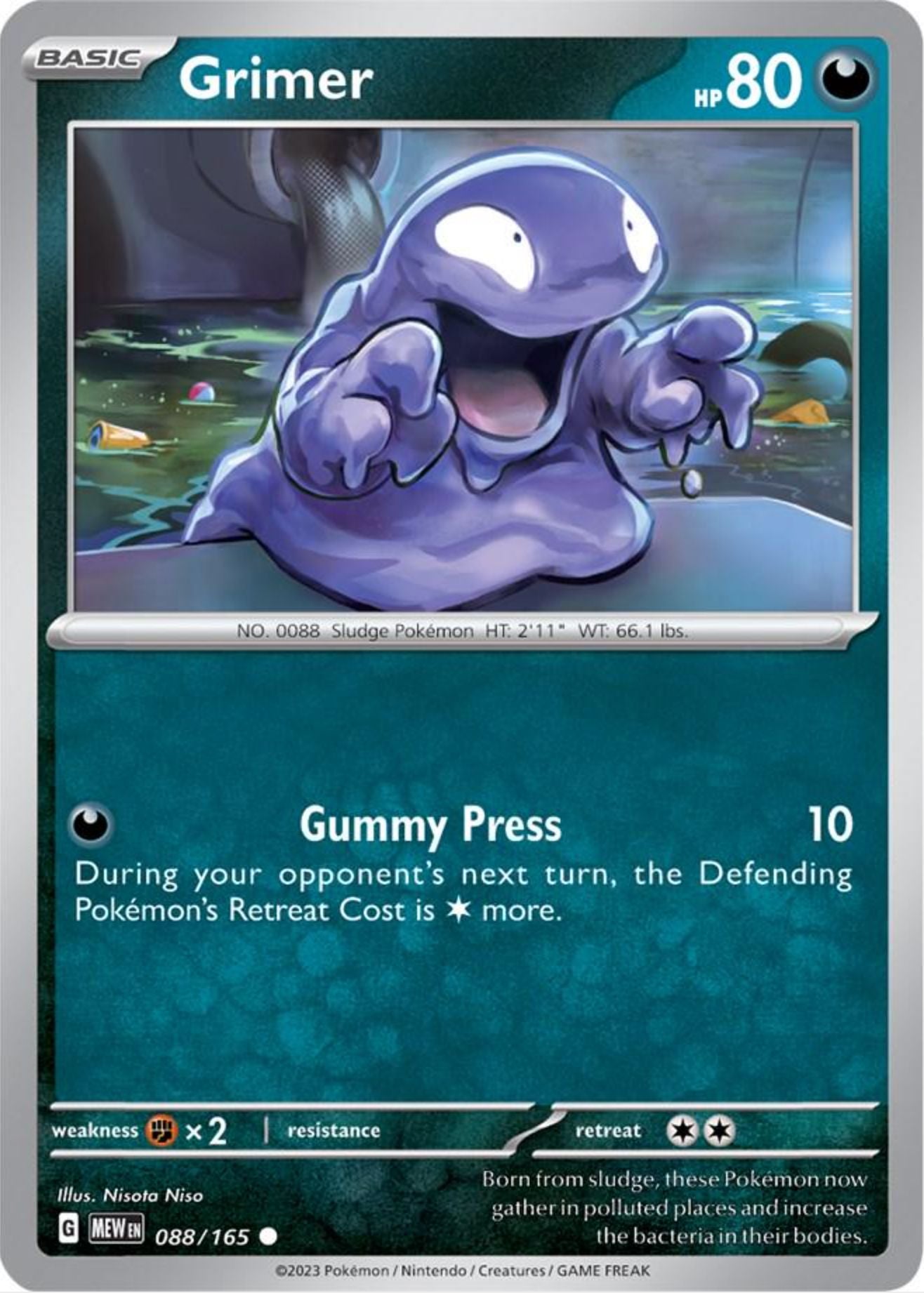 SINGLE POKÉMON CARDS - SCARLET & VIOLET 151 COMMON CARDS TRADING CARDS The Vapory Grimer Common