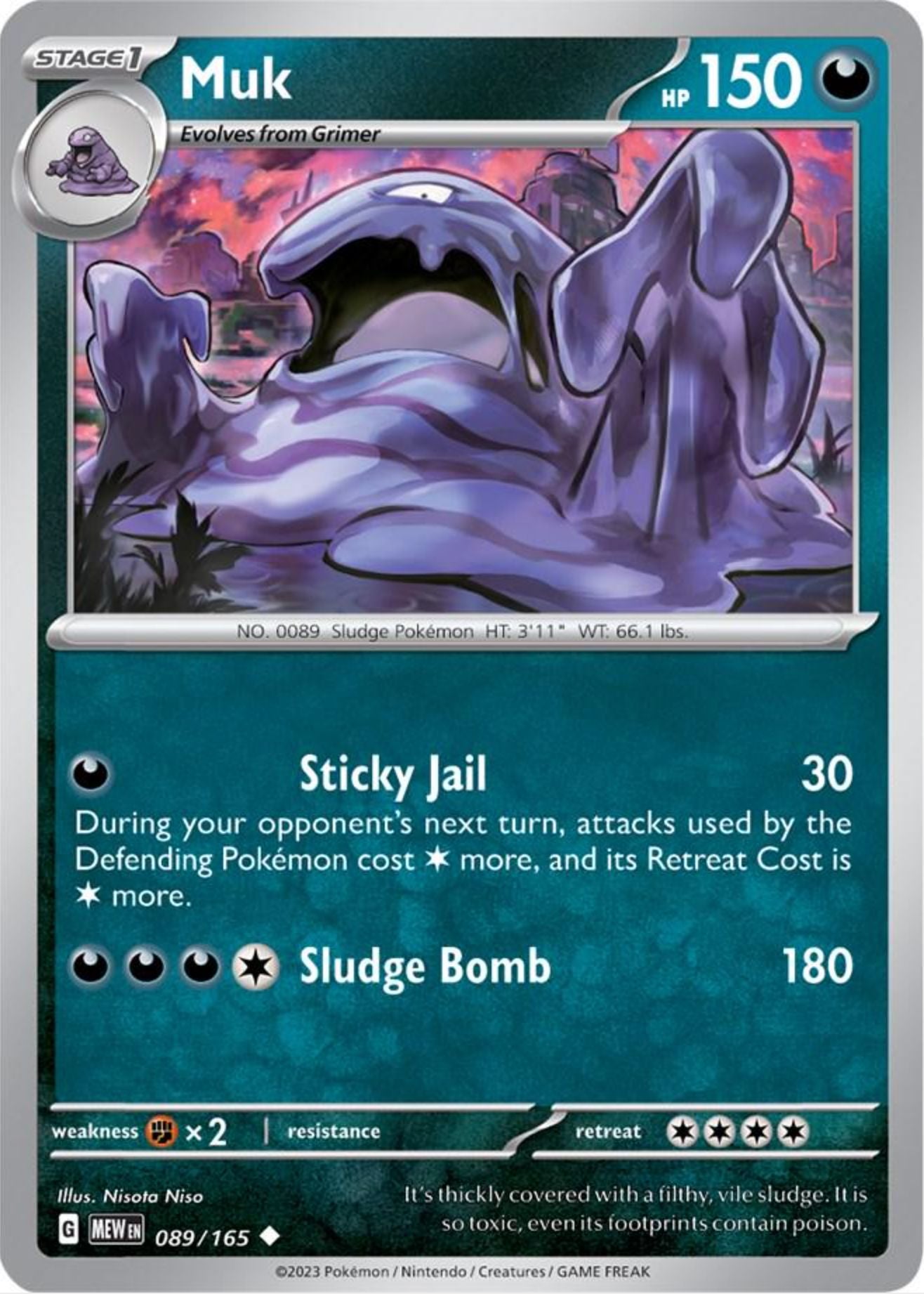 SINGLE POKÉMON CARDS - SCARLET & VIOLET 151 COMMON CARDS TRADING CARDS The Vapory Muk Common