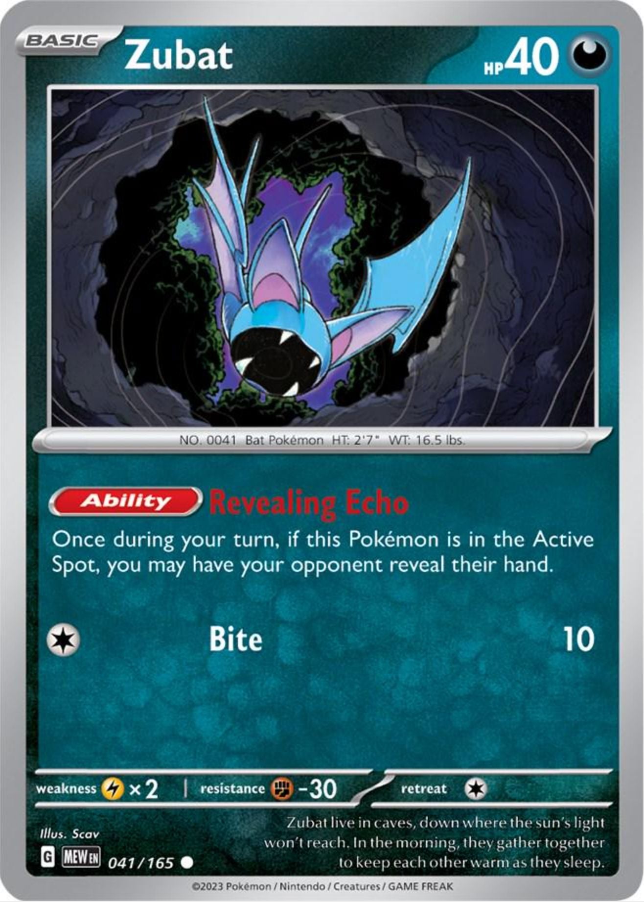 SINGLE POKÉMON CARDS - SCARLET & VIOLET 151 COMMON CARDS TRADING CARDS The Vapory Zubat Common