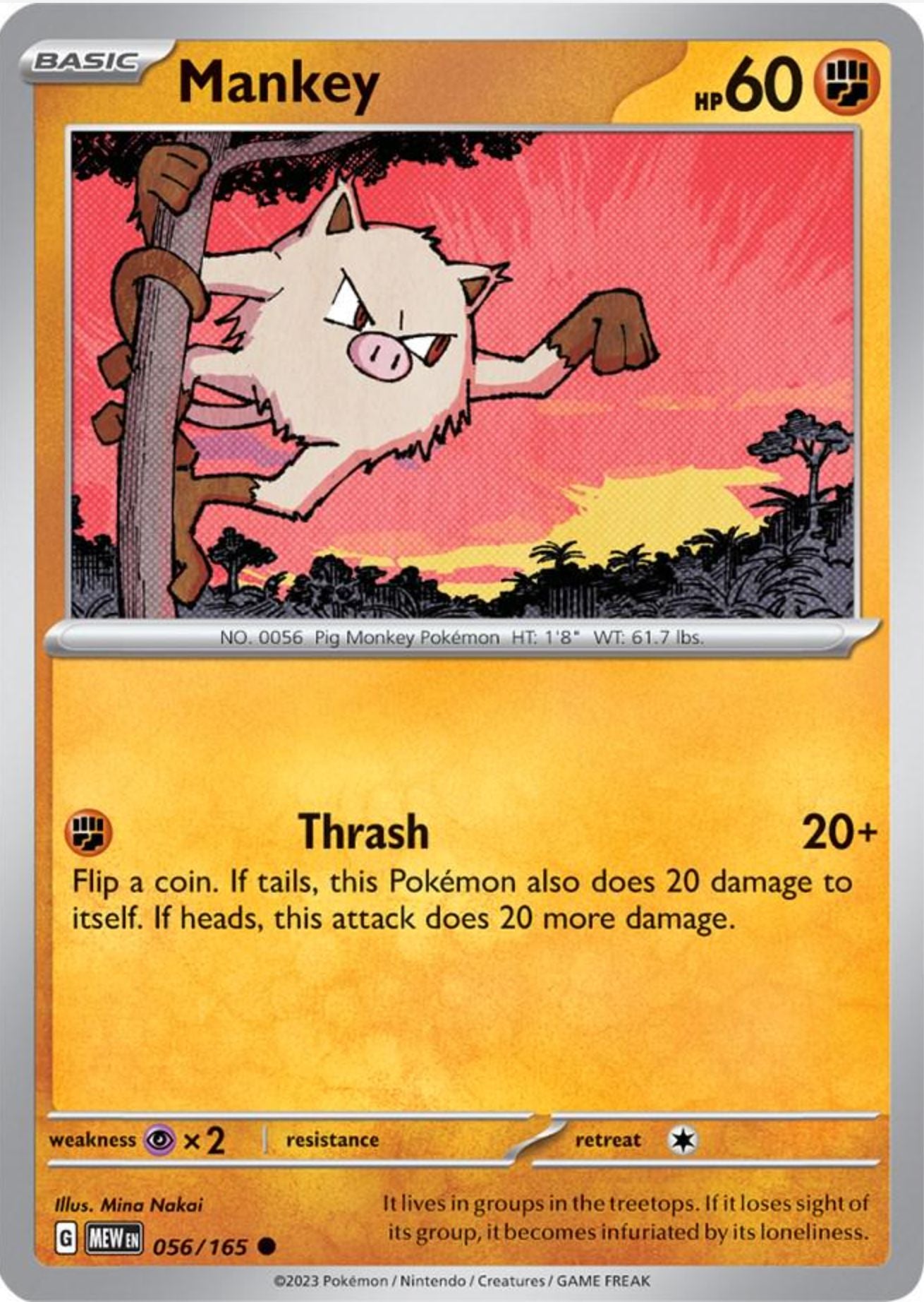 SINGLE POKÉMON CARDS - SCARLET & VIOLET 151 COMMON CARDS TRADING CARDS The Vapory Mankey Common