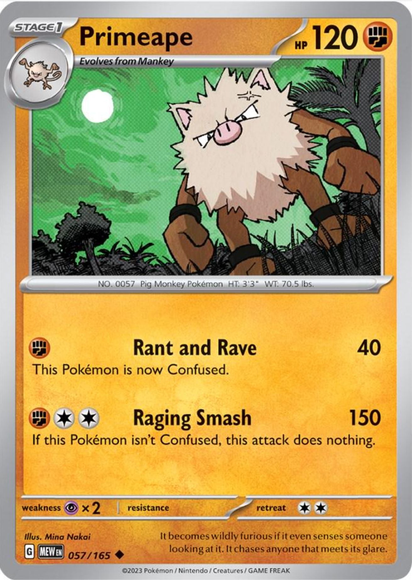 SINGLE POKÉMON CARDS - SCARLET & VIOLET 151 COMMON CARDS TRADING CARDS The Vapory Primeape Common
