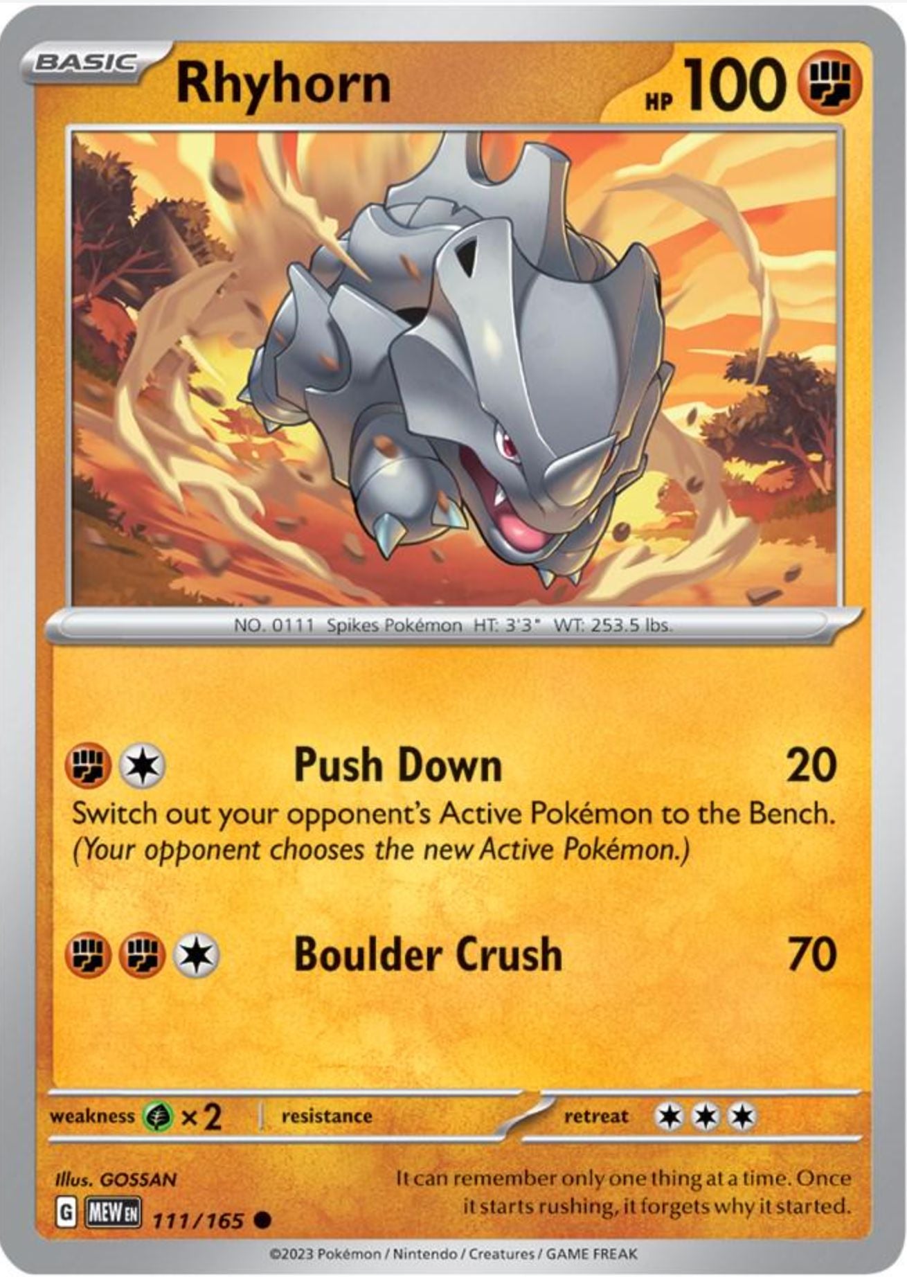 SINGLE POKÉMON CARDS - SCARLET & VIOLET 151 COMMON CARDS TRADING CARDS The Vapory Rhyhorn Common