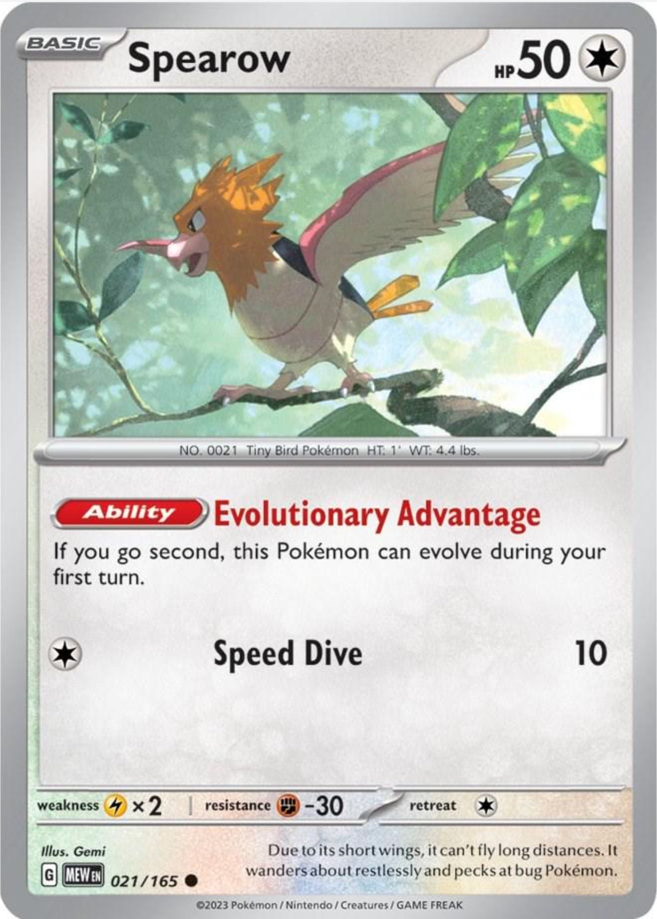 SINGLE POKÉMON CARDS - SCARLET & VIOLET 151 COMMON CARDS TRADING CARDS The Vapory Spearow Common