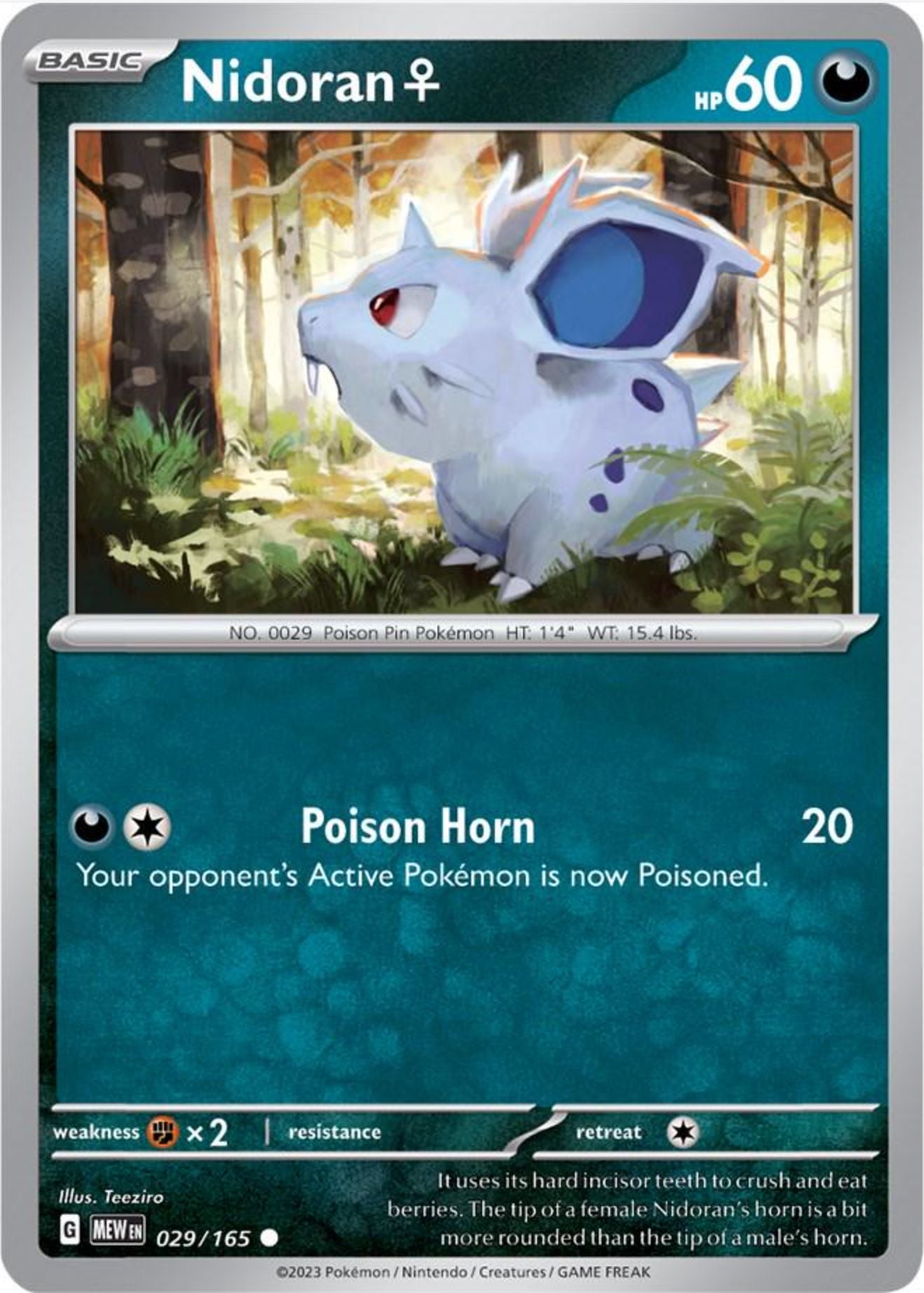 SINGLE POKÉMON CARDS - SCARLET & VIOLET 151 COMMON CARDS TRADING CARDS The Vapory Nidoran F Common