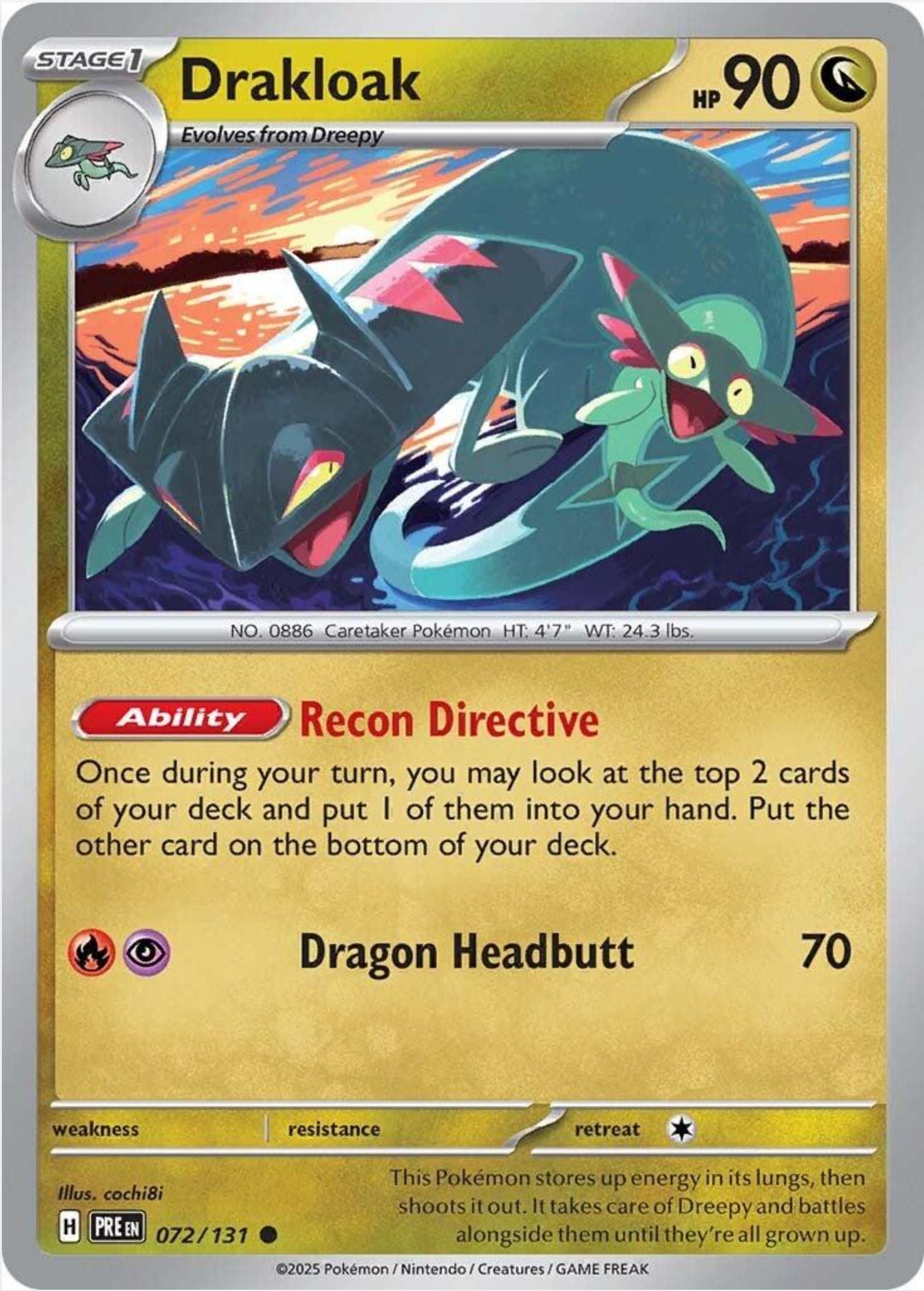 SINGLE POKÉMON CARDS - PRISMATIC EVOLUTIONS COMMON CARDS TRADING CARDS The Vapory Drakloak Common
