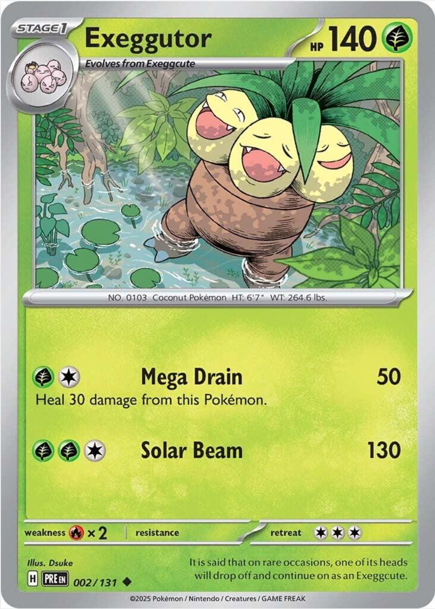 SINGLE POKÉMON CARDS - PRISMATIC EVOLUTIONS COMMON CARDS TRADING CARDS The Vapory Exeggutor Common