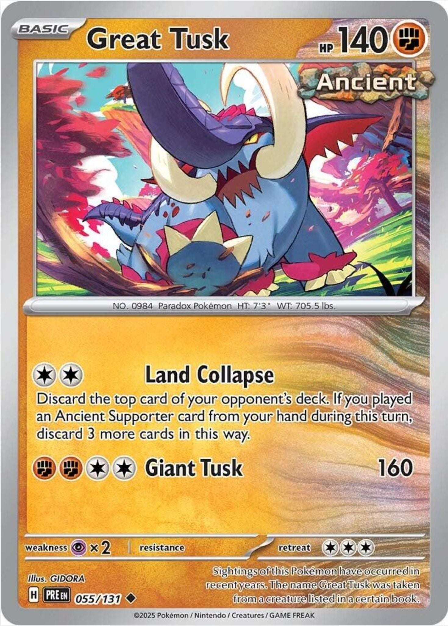 SINGLE POKÉMON CARDS - PRISMATIC EVOLUTIONS COMMON CARDS TRADING CARDS The Vapory Great Tusk Common