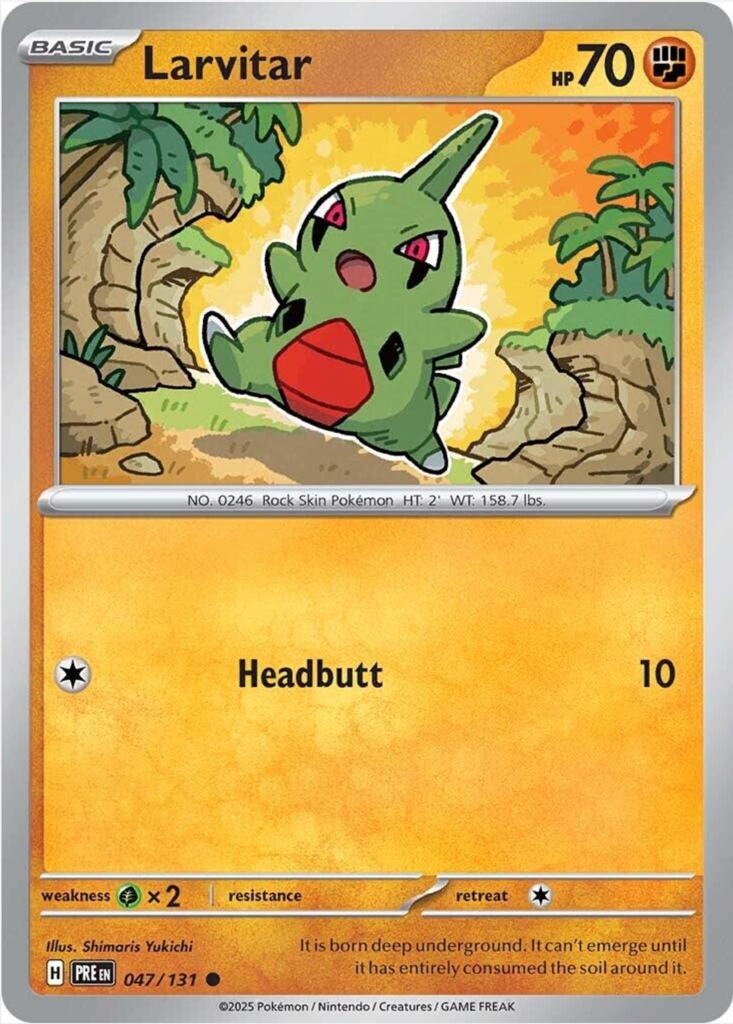 SINGLE POKÉMON CARDS - PRISMATIC EVOLUTIONS COMMON CARDS TRADING CARDS The Vapory Larvitar Common