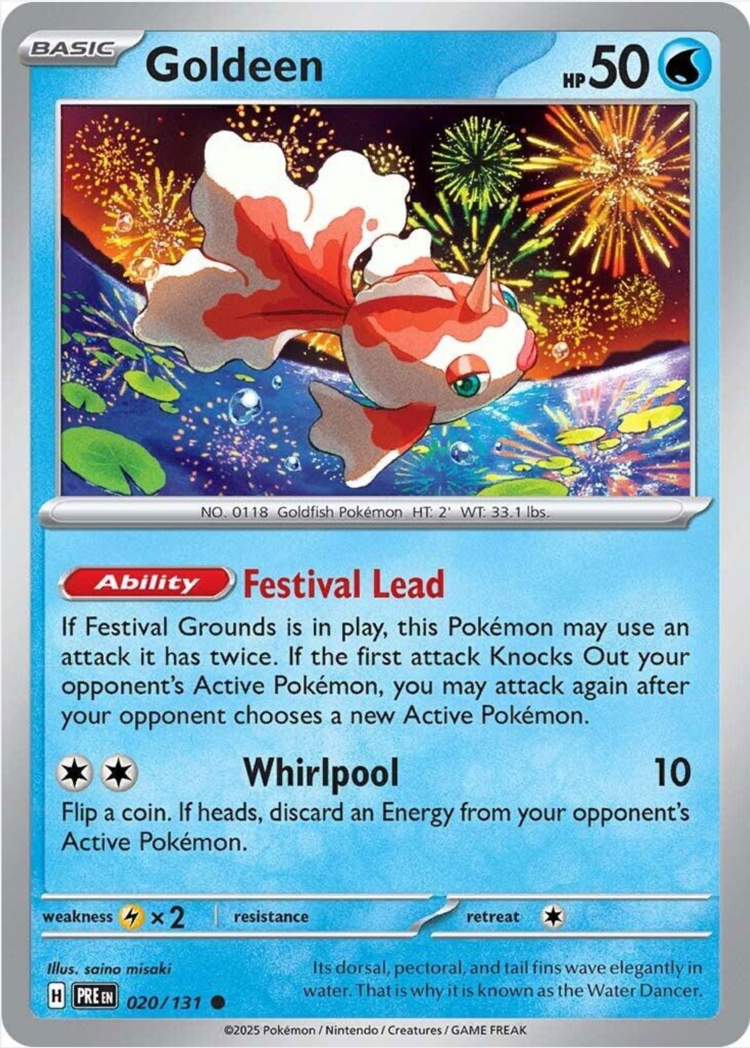 SINGLE POKÉMON CARDS - PRISMATIC EVOLUTIONS COMMON CARDS TRADING CARDS The Vapory Goldeen Common
